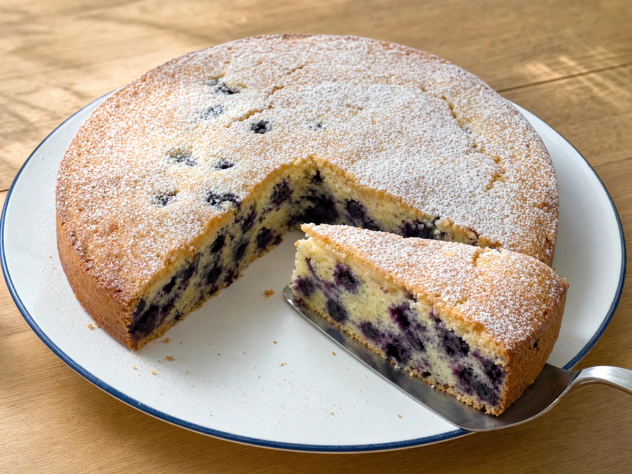 Blaubeerkuchen mit Joghurt-Rührteig aus der Springform