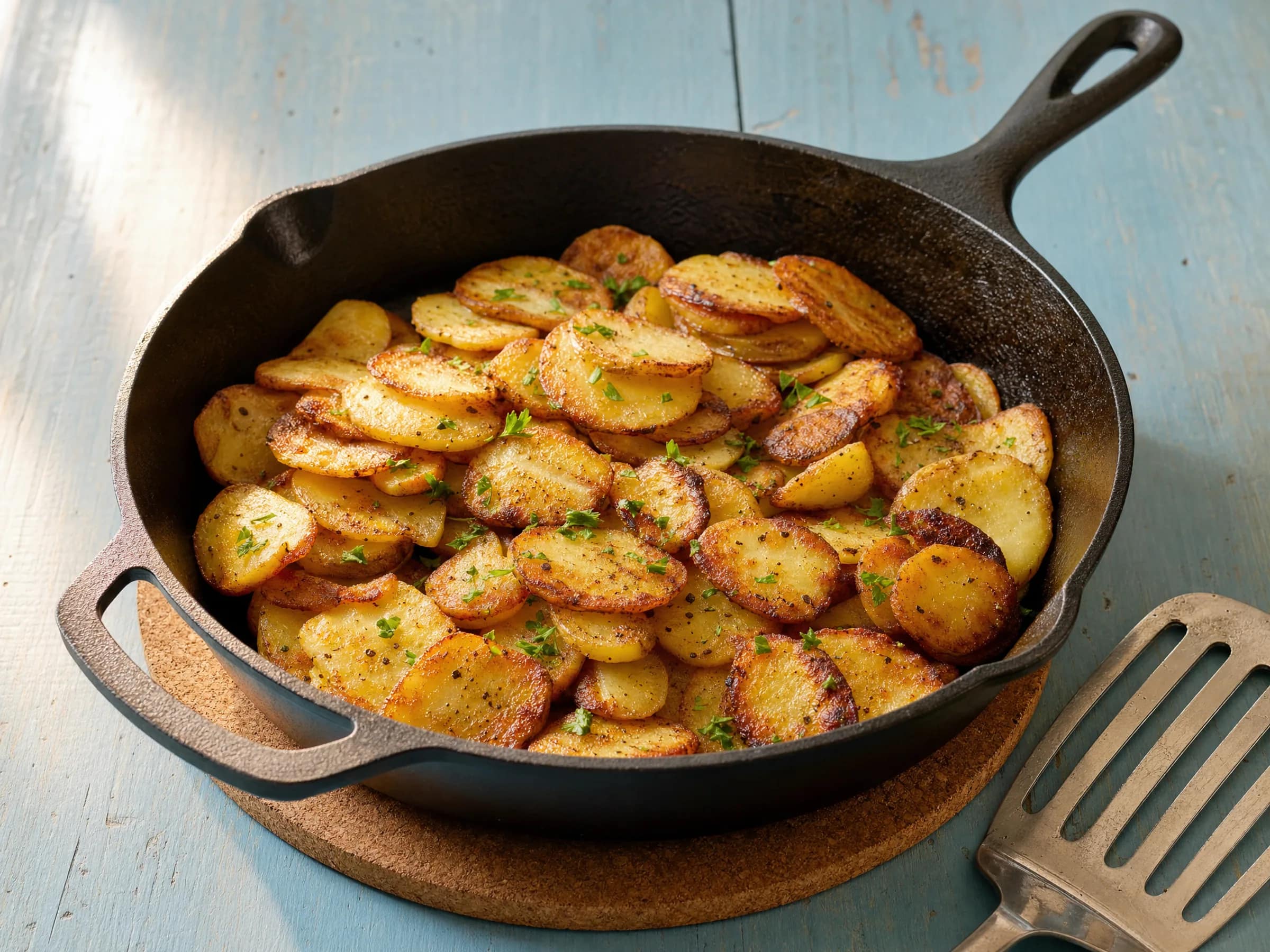 Bratkartoffeln aus rohen Kartoffeln – knusprig aus der Pfanne