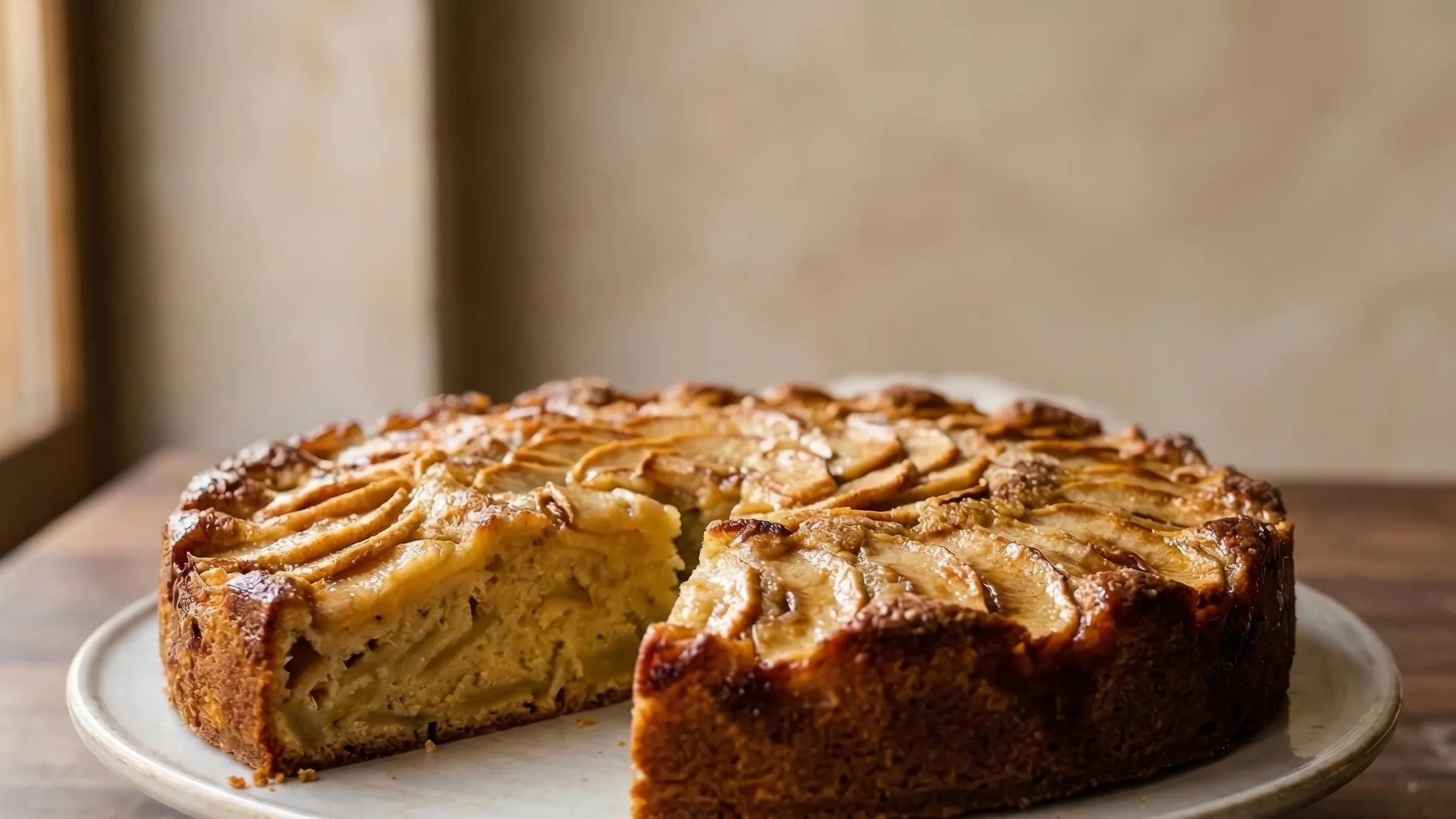Französischer Apfelkuchen mit Mandeln