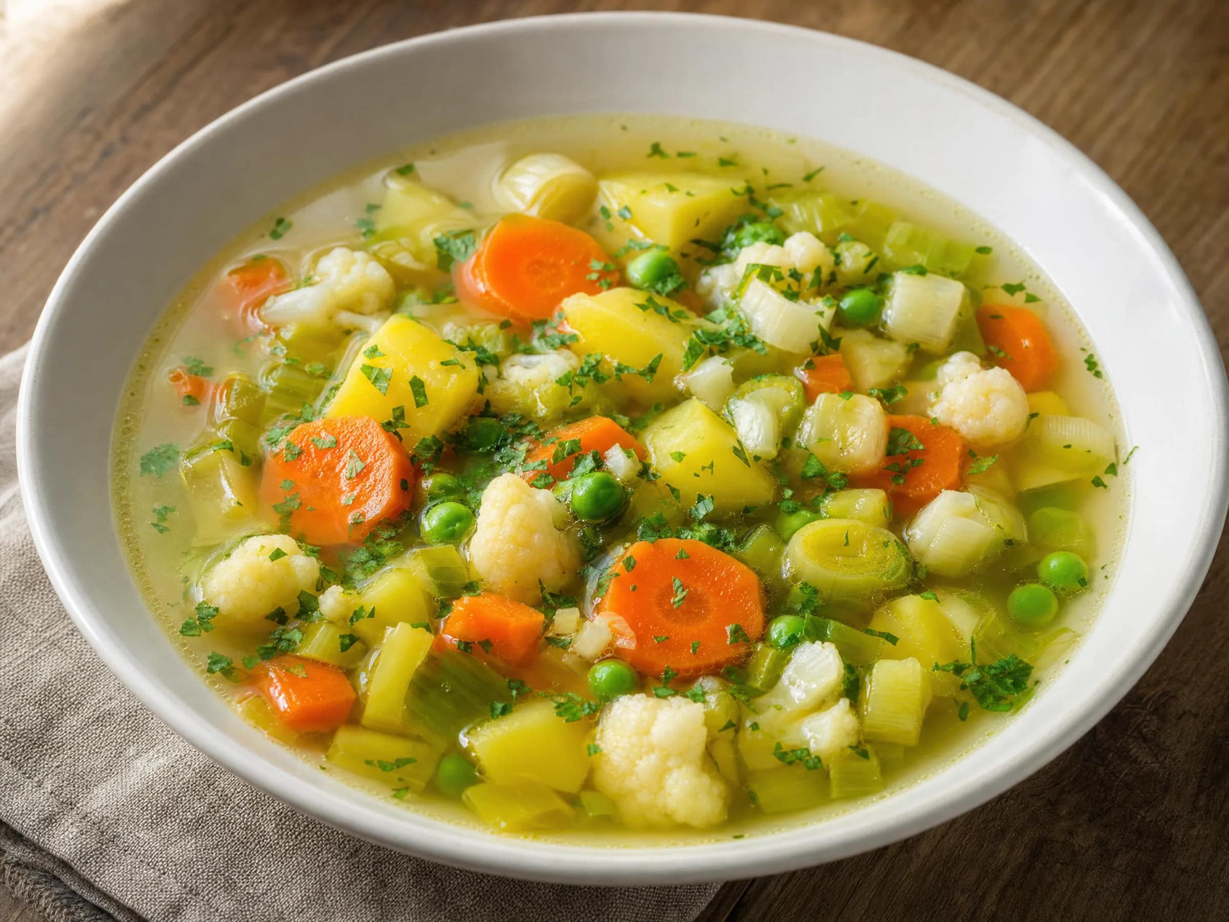 Gemüsesuppe mit Kartoffeln – stückig und klar