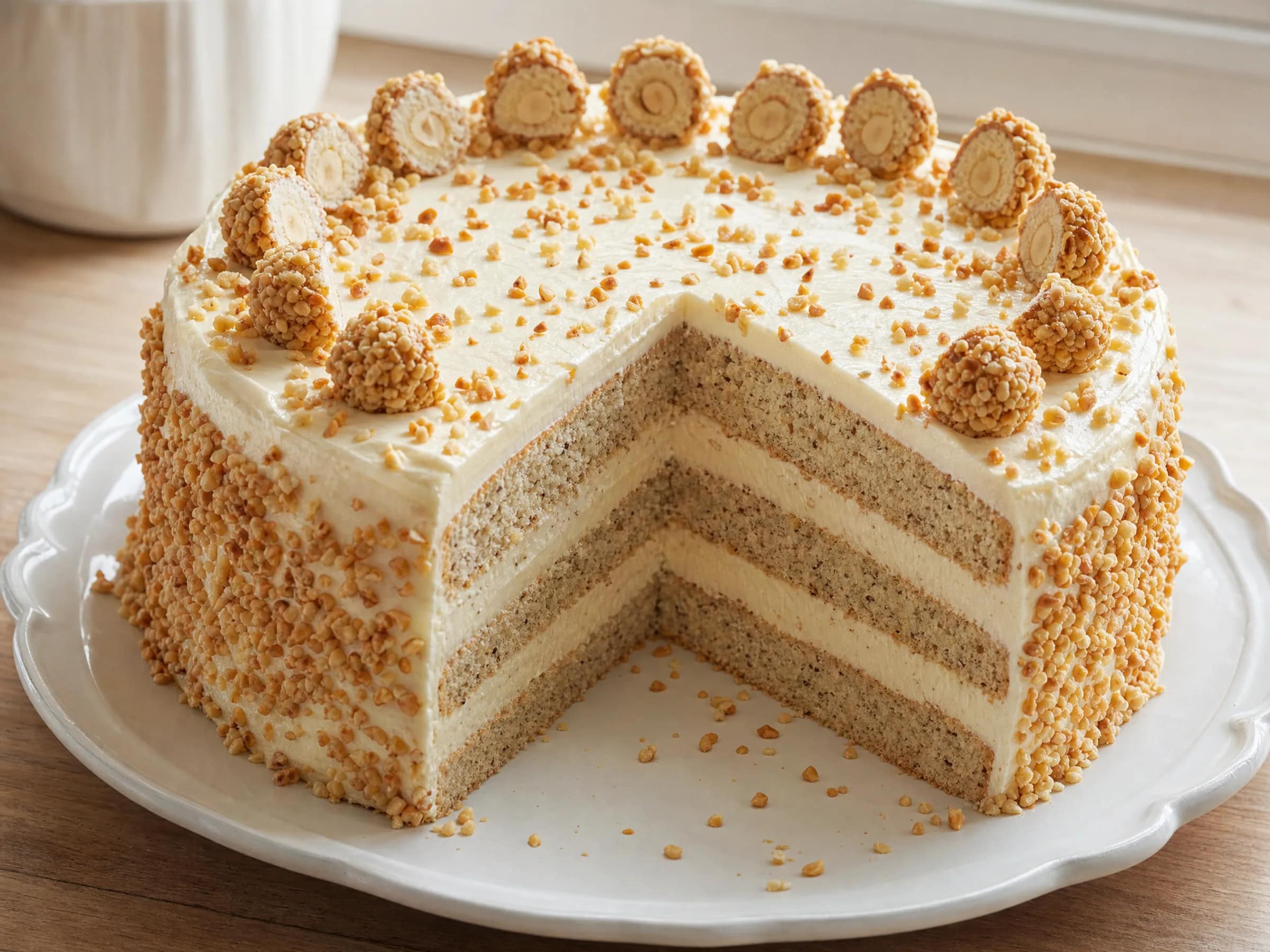 Giotto-Torte mit Haselnuss-Biskuit
