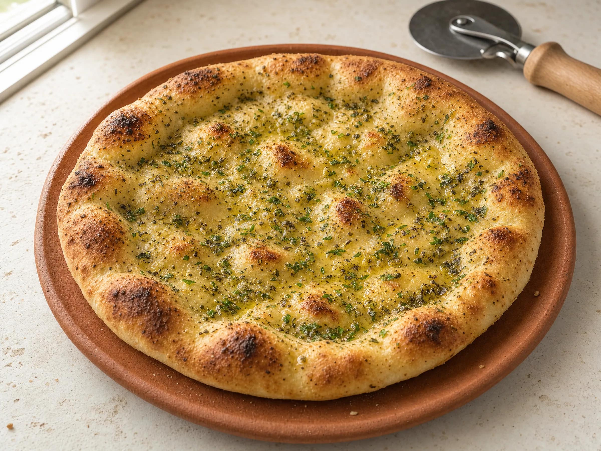 Pizzabrot mit Knoblauch und Kräuteröl