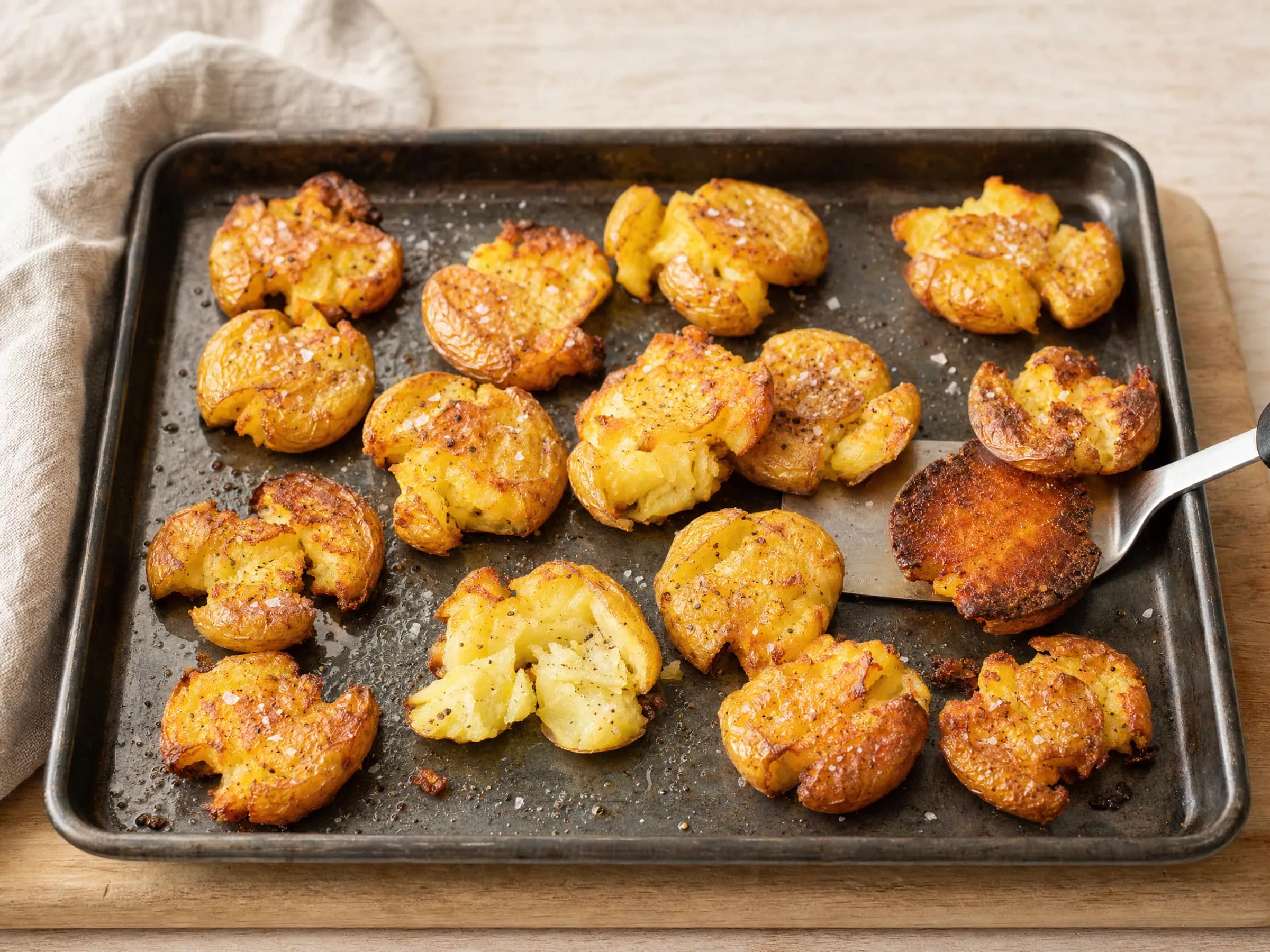 Quetschkartoffeln vom Blech