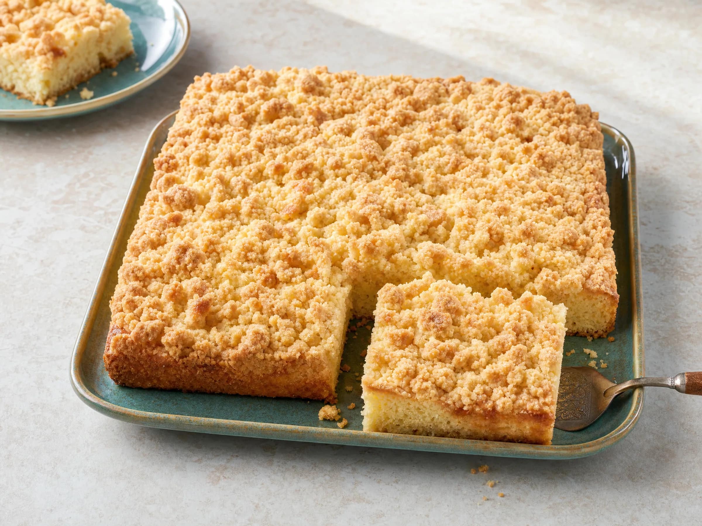 Streuselkuchen vom Blech ohne Hefe mit Butterstreuseln