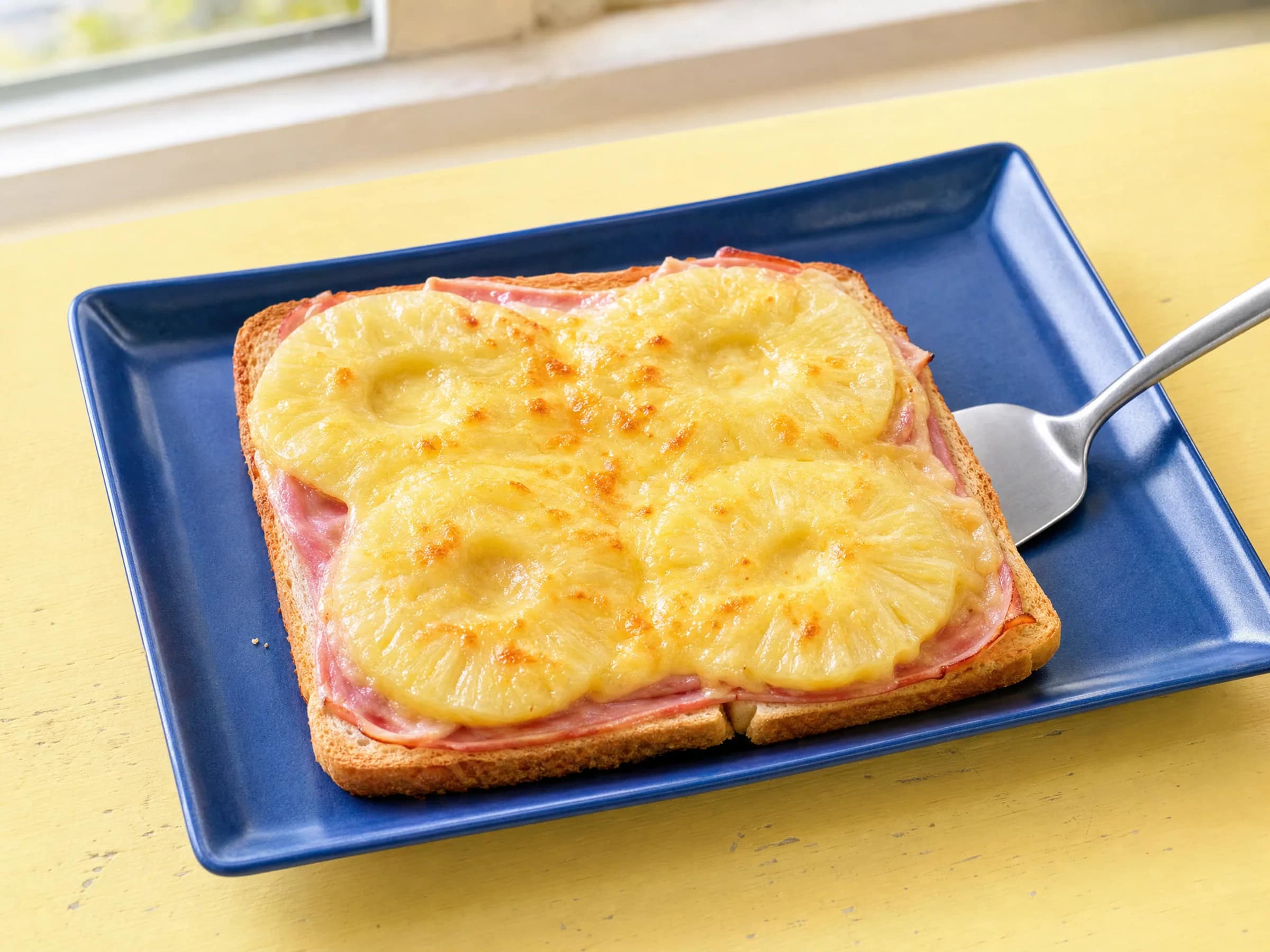 Toast Hawaii mit Schinken und Ananas aus dem Backofen