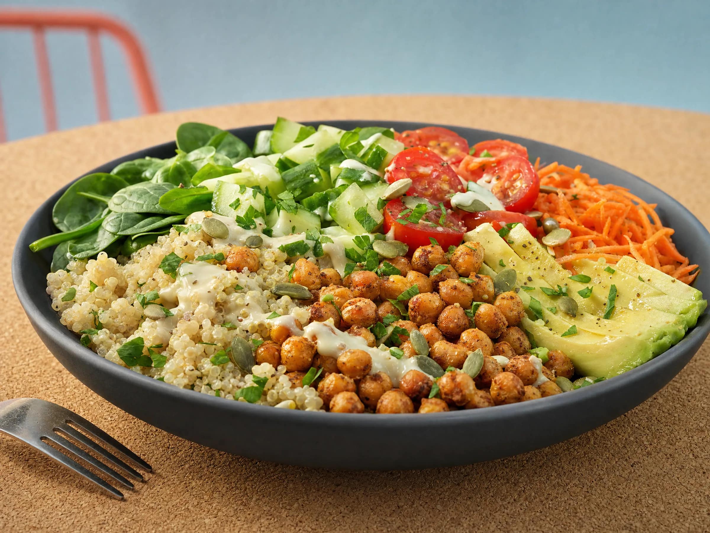 Buddha Bowl mit Quinoa und Kichererbsen