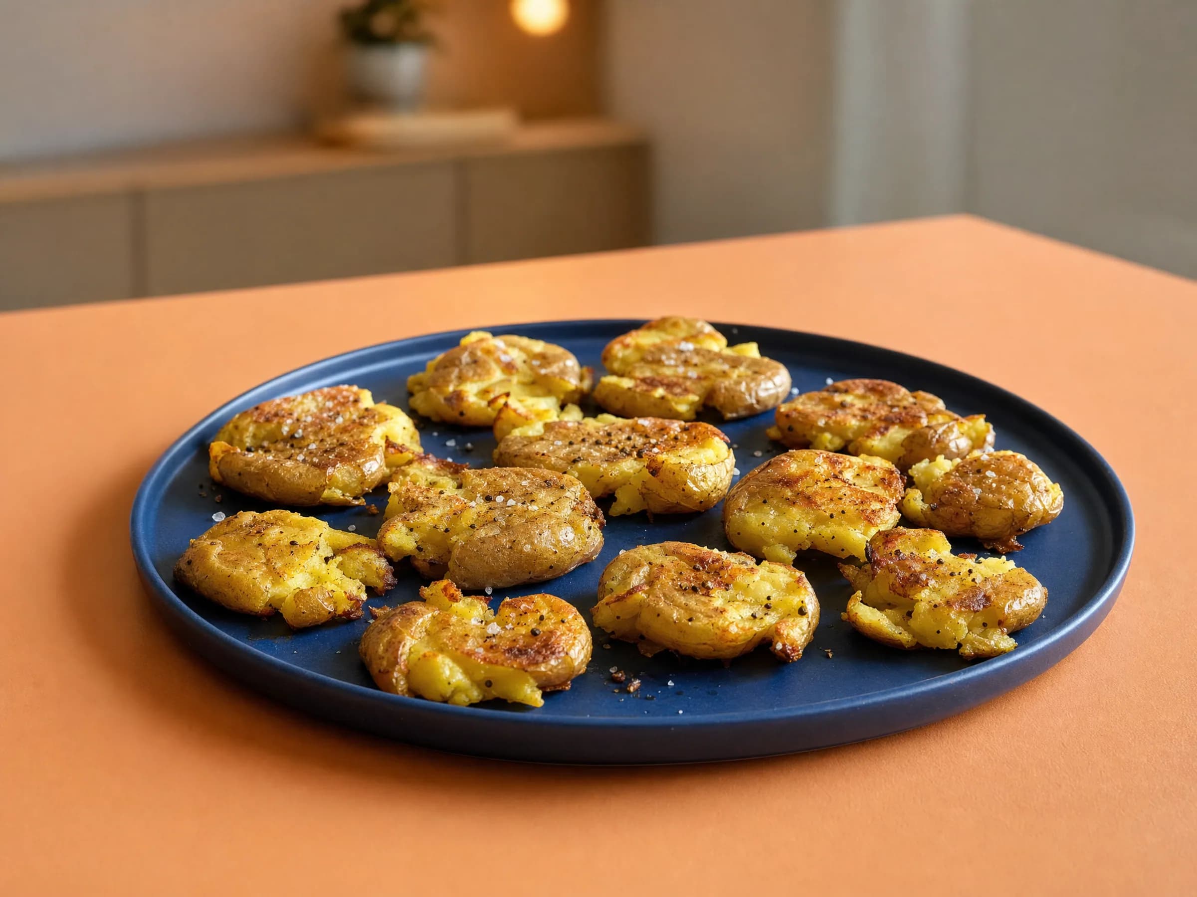 Quetschkartoffeln vom Blech fertig angerichtet