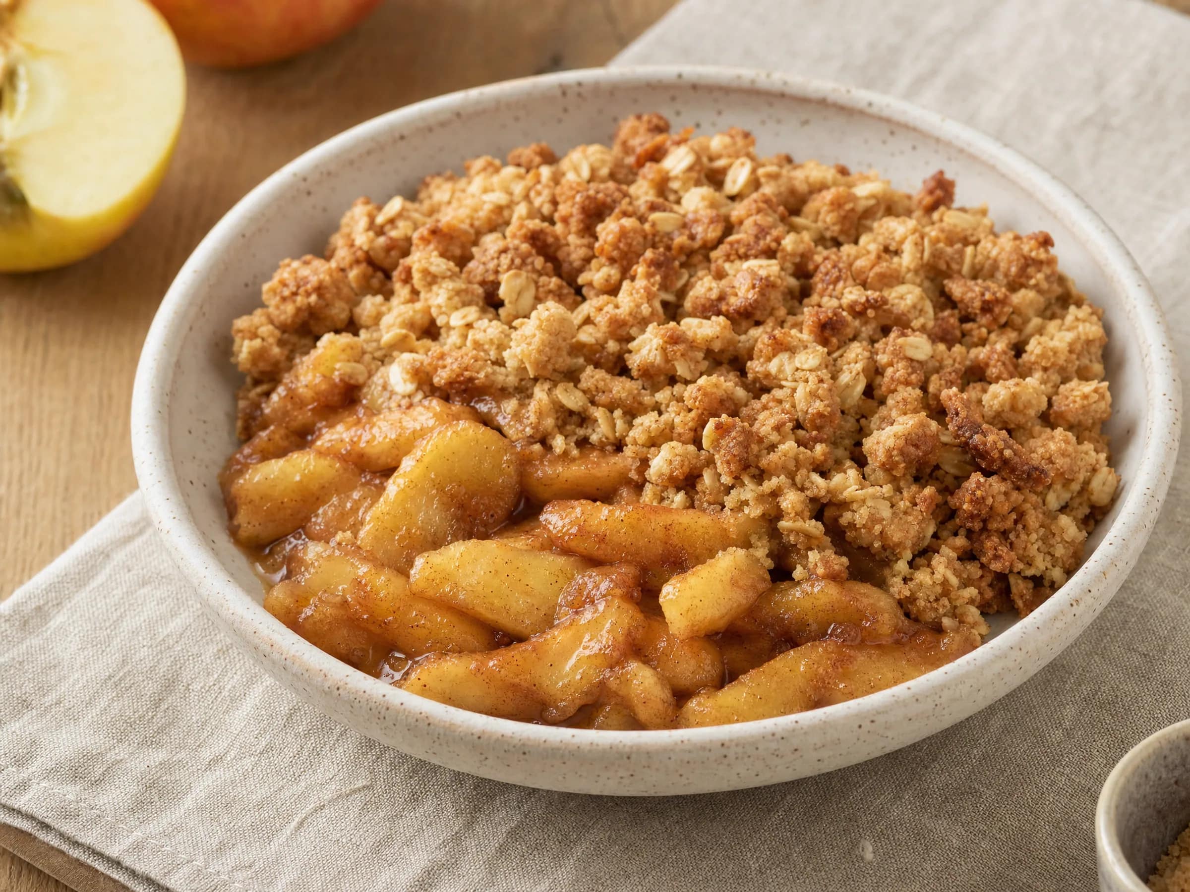 Veganer Apple Crumble mit Haferflocken