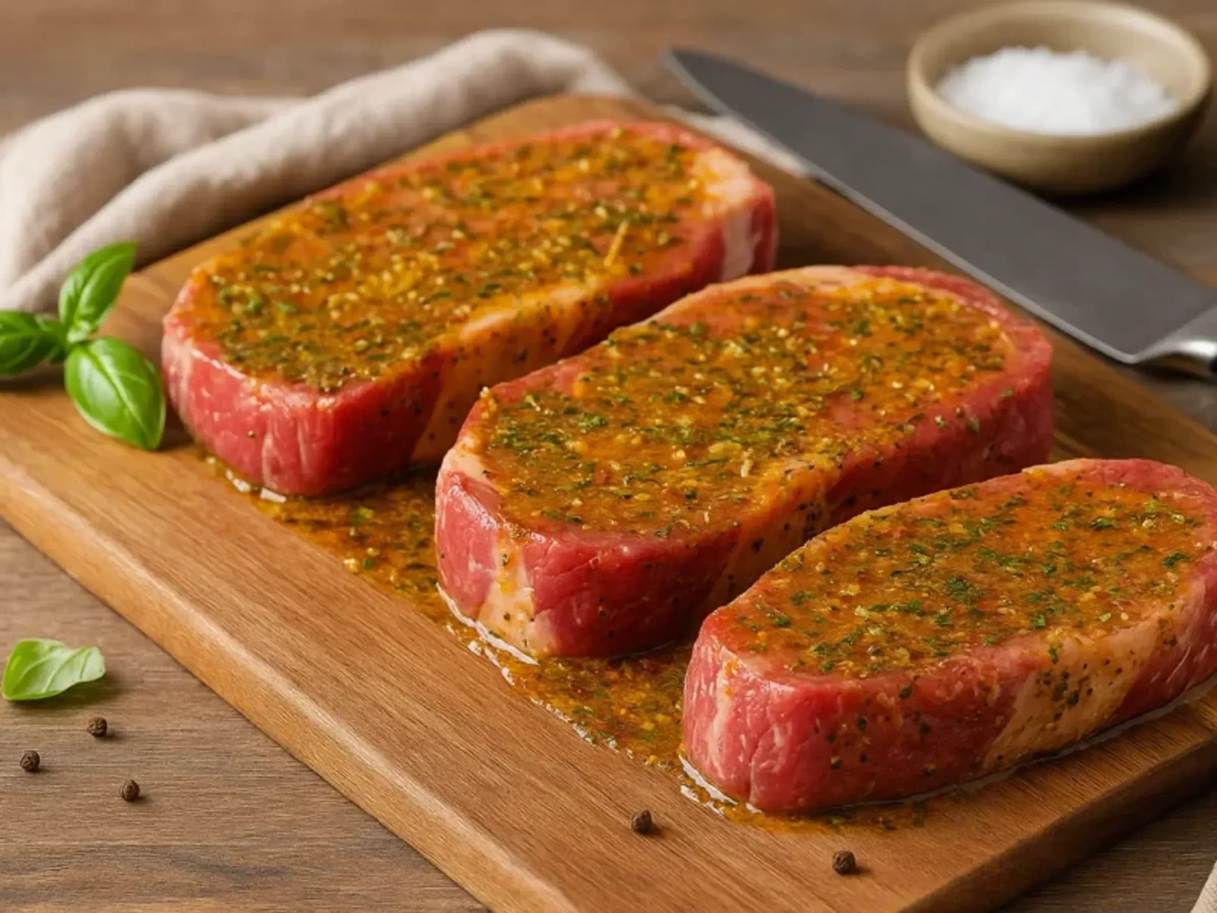 Aromatische Steak-Marinade mit Kräutern und Zitrone