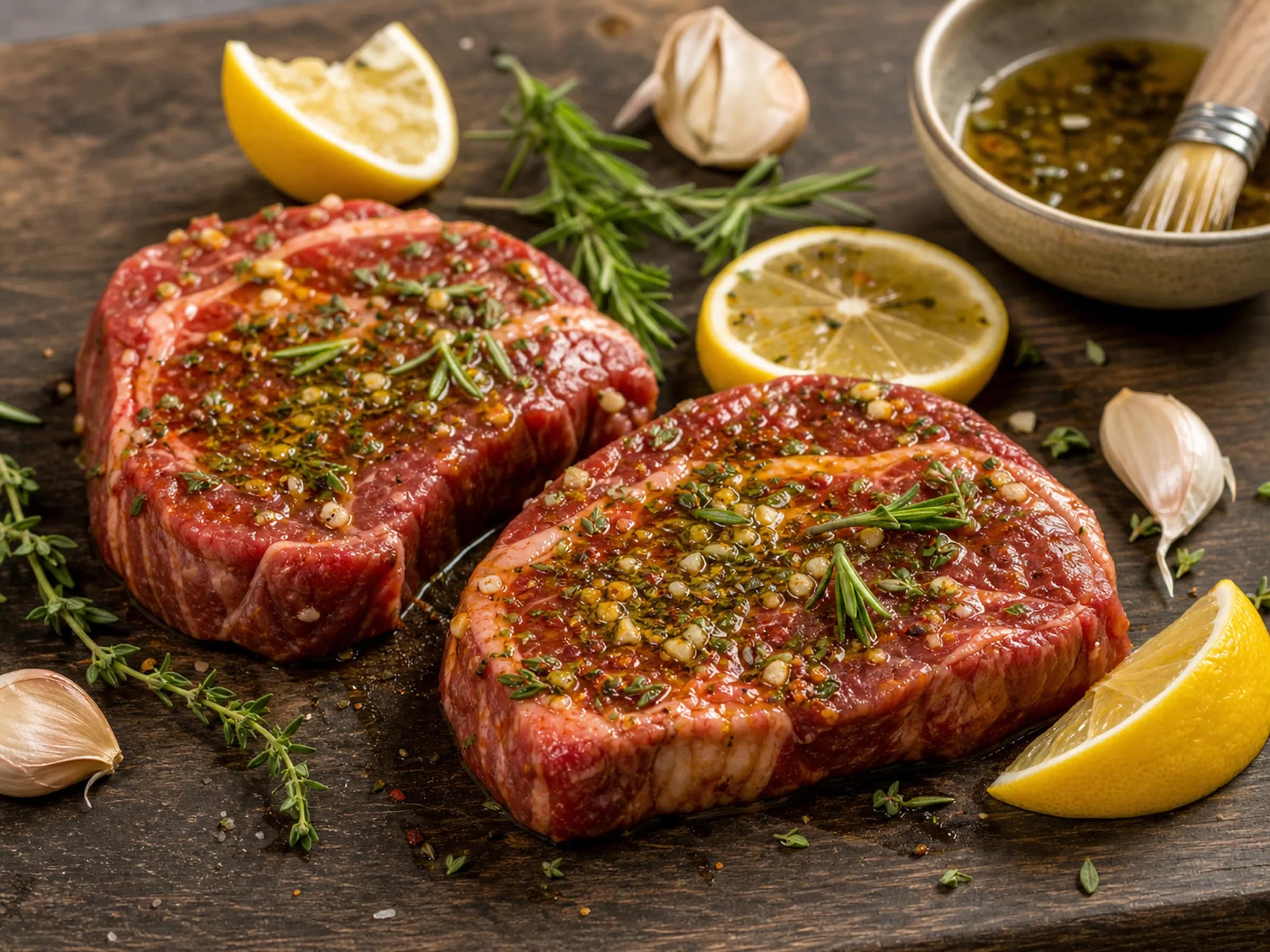 Steak-Marinade mit Zitrone und Kräutern
