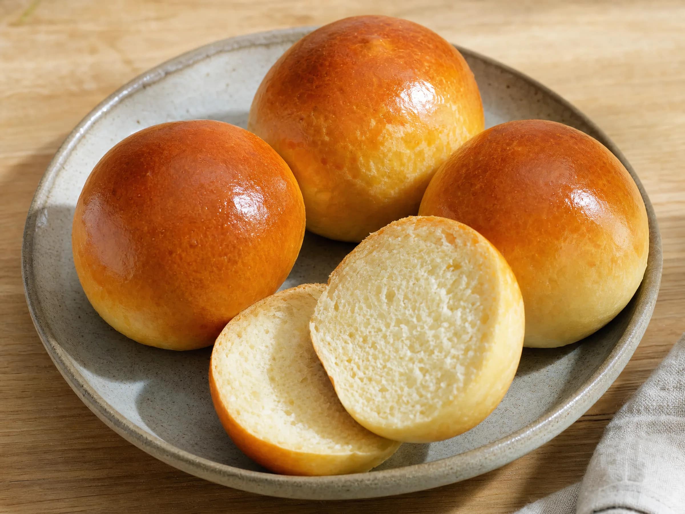 Brioche-Burger-Buns mit kalter Gare