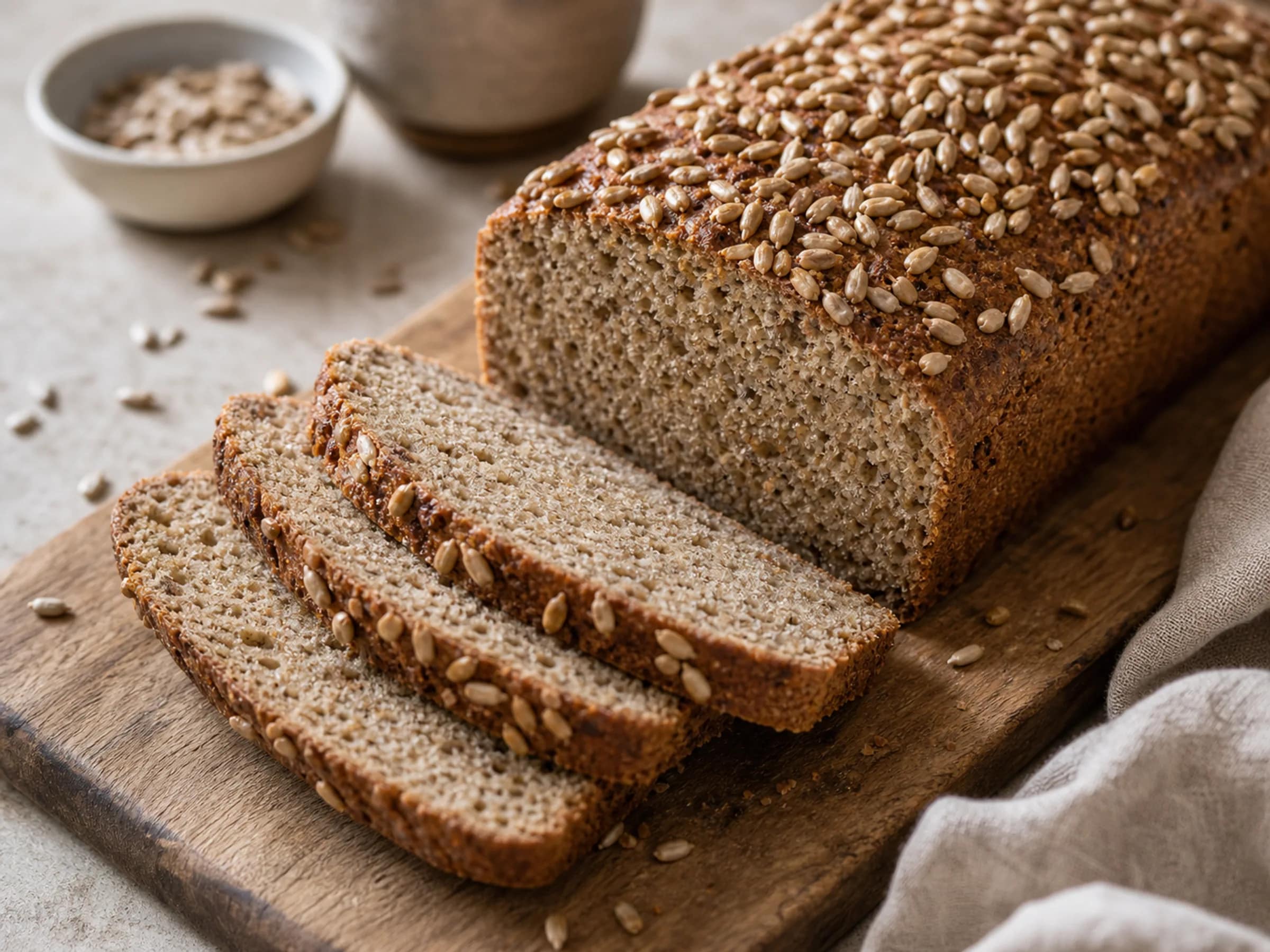 Buchweizenbrot glutenfrei mit Flohsamenschalen