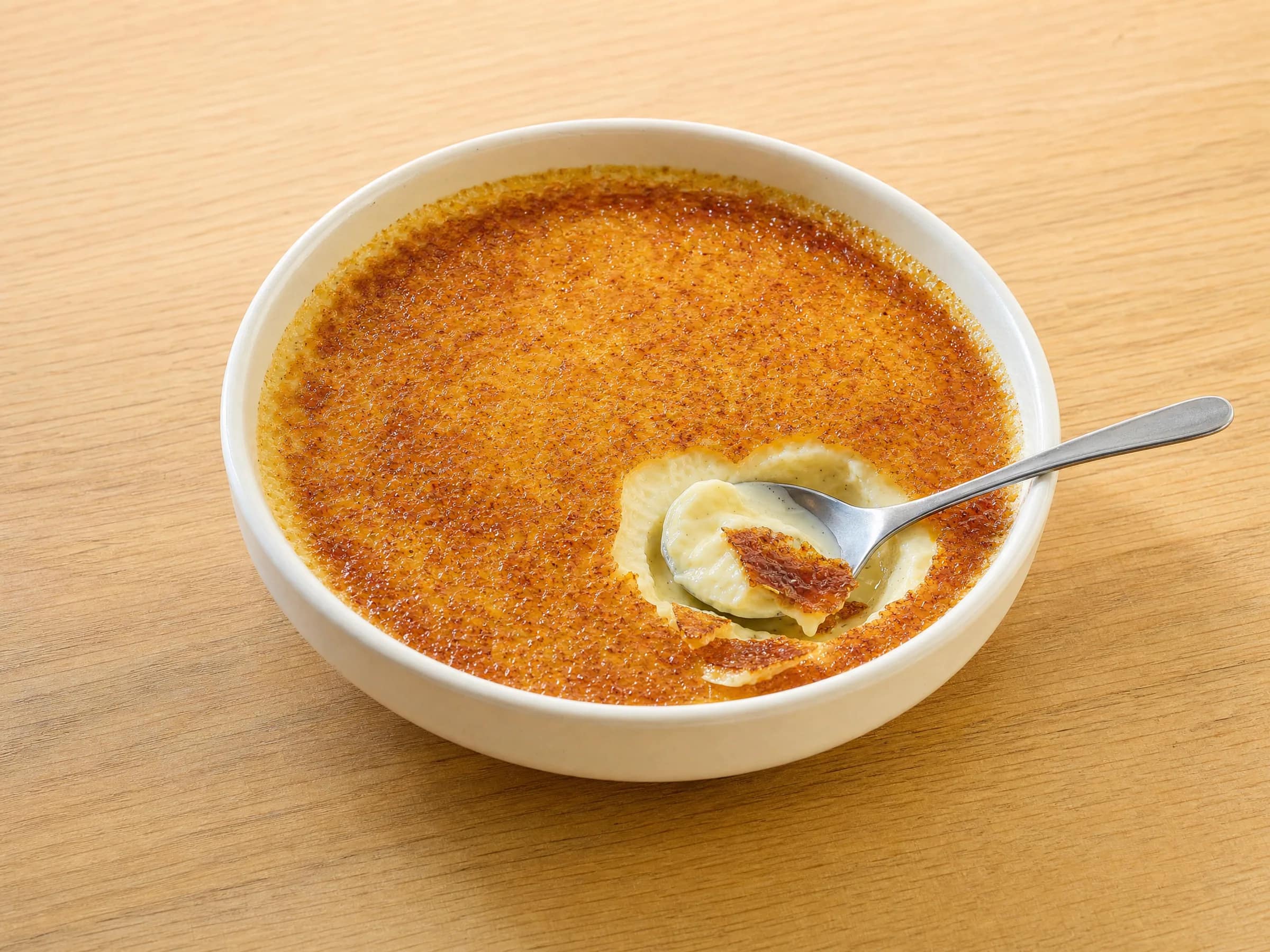Crème brûlée mit Vanille aus dem Wasserbad