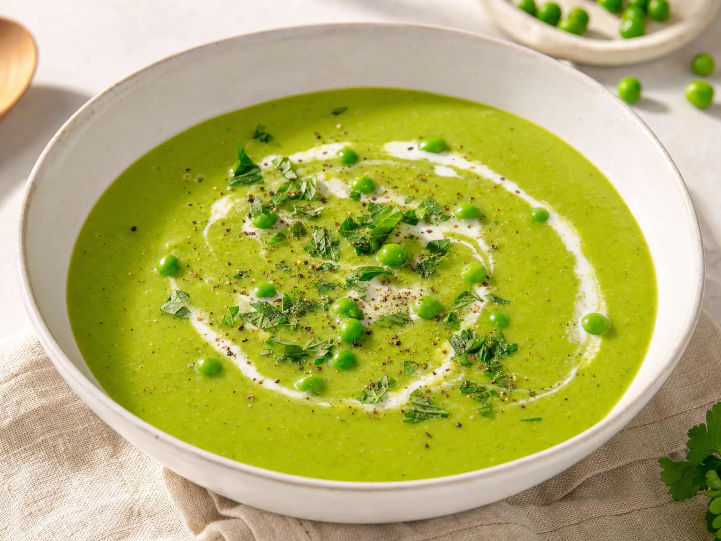 Erbsensuppe aus dem Thermomix mit TK-Erbsen
