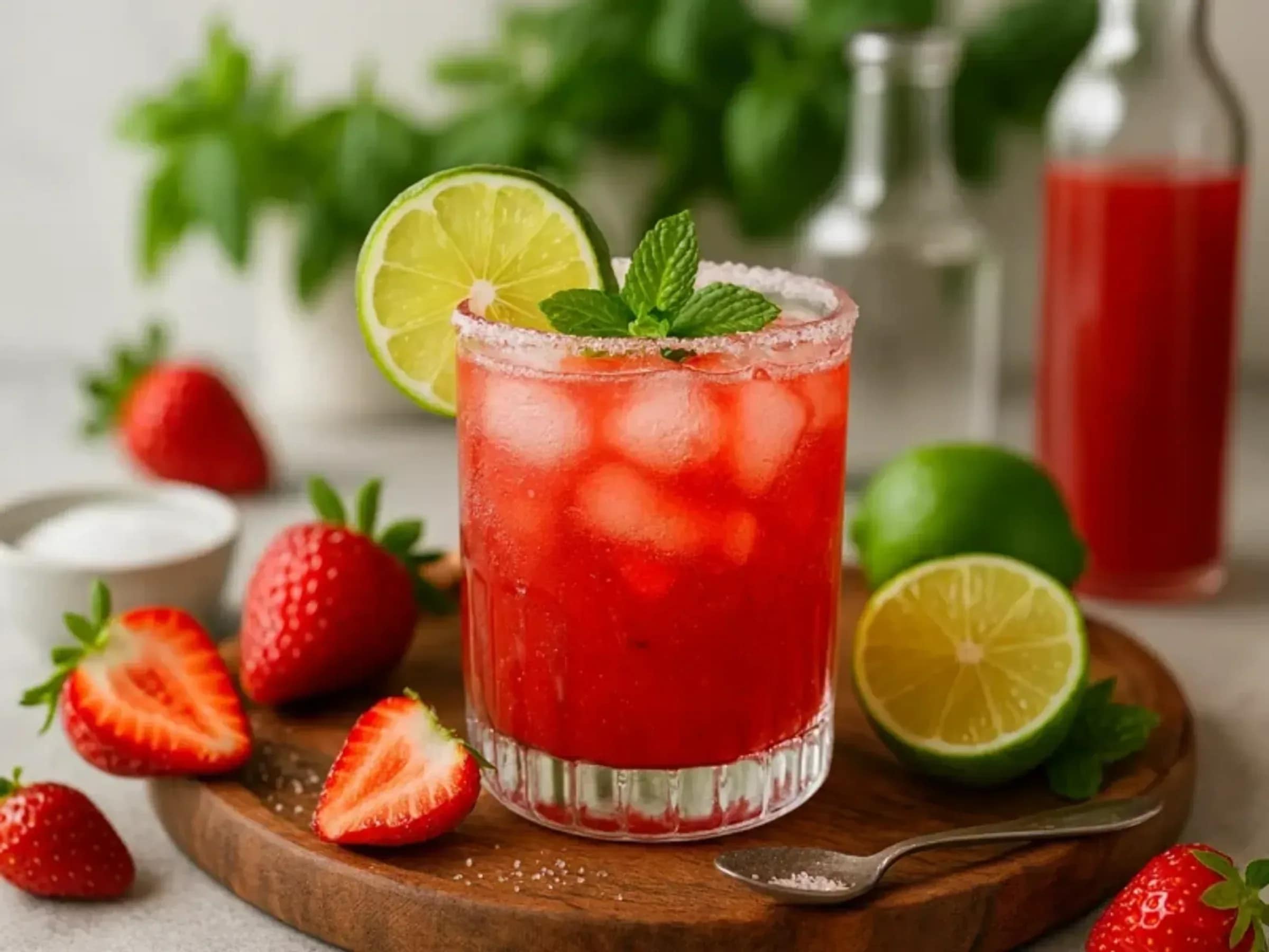 Erdbeerlimes mit Wodka