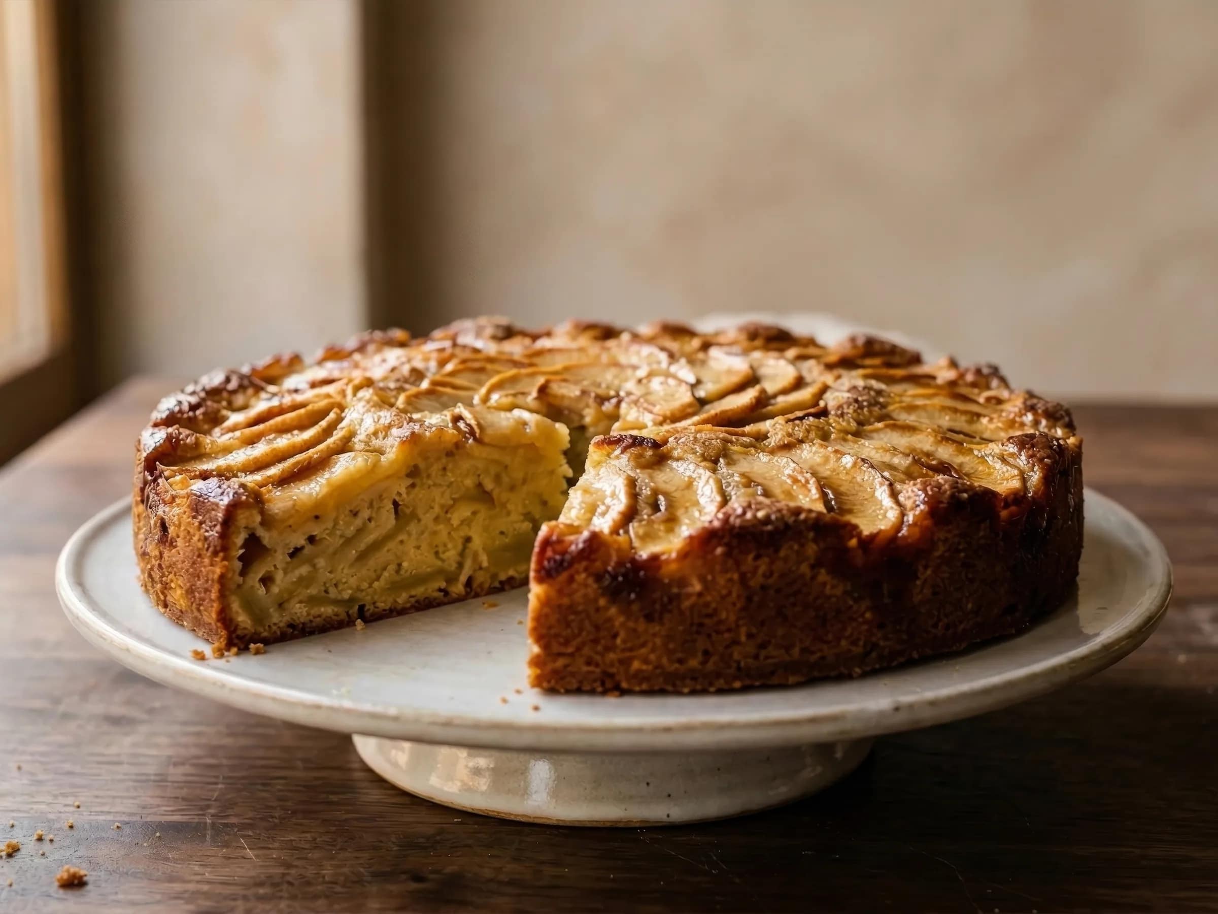 Französischer Apfelkuchen mit Mandeln