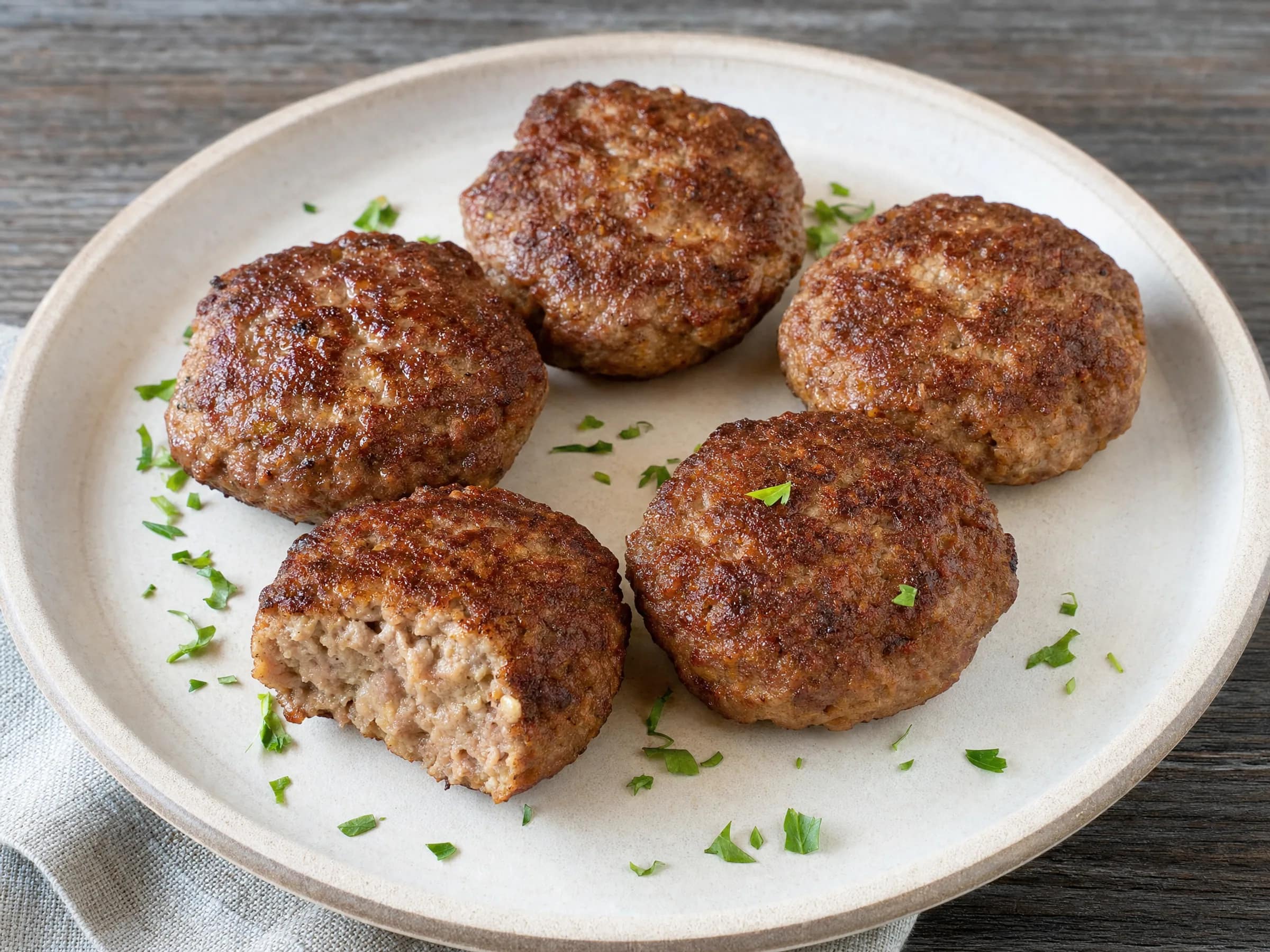 Klassische Frikadellen aus der Pfanne mit Brötchen