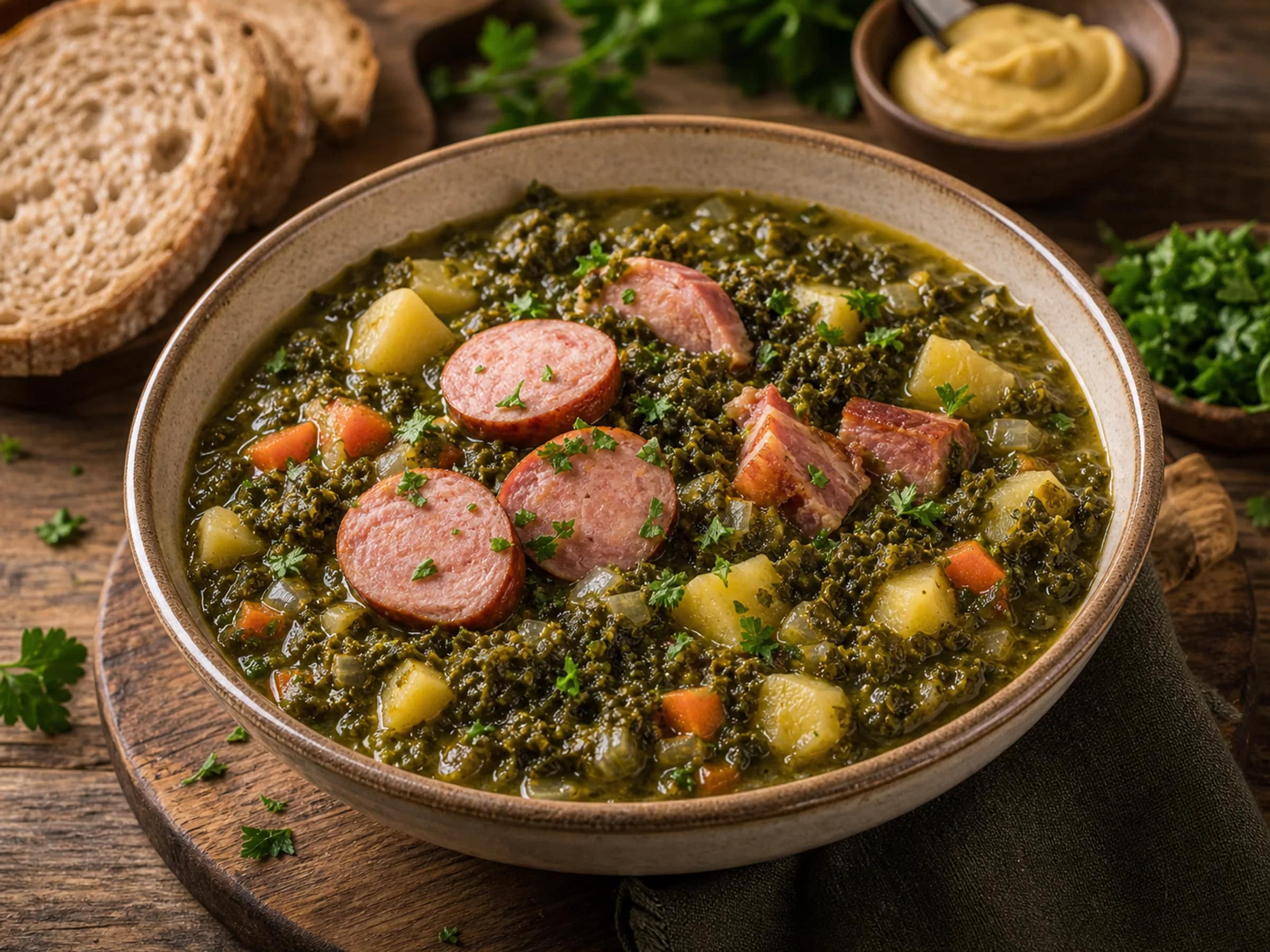 Grünkohleintopf mit Kartoffeln
