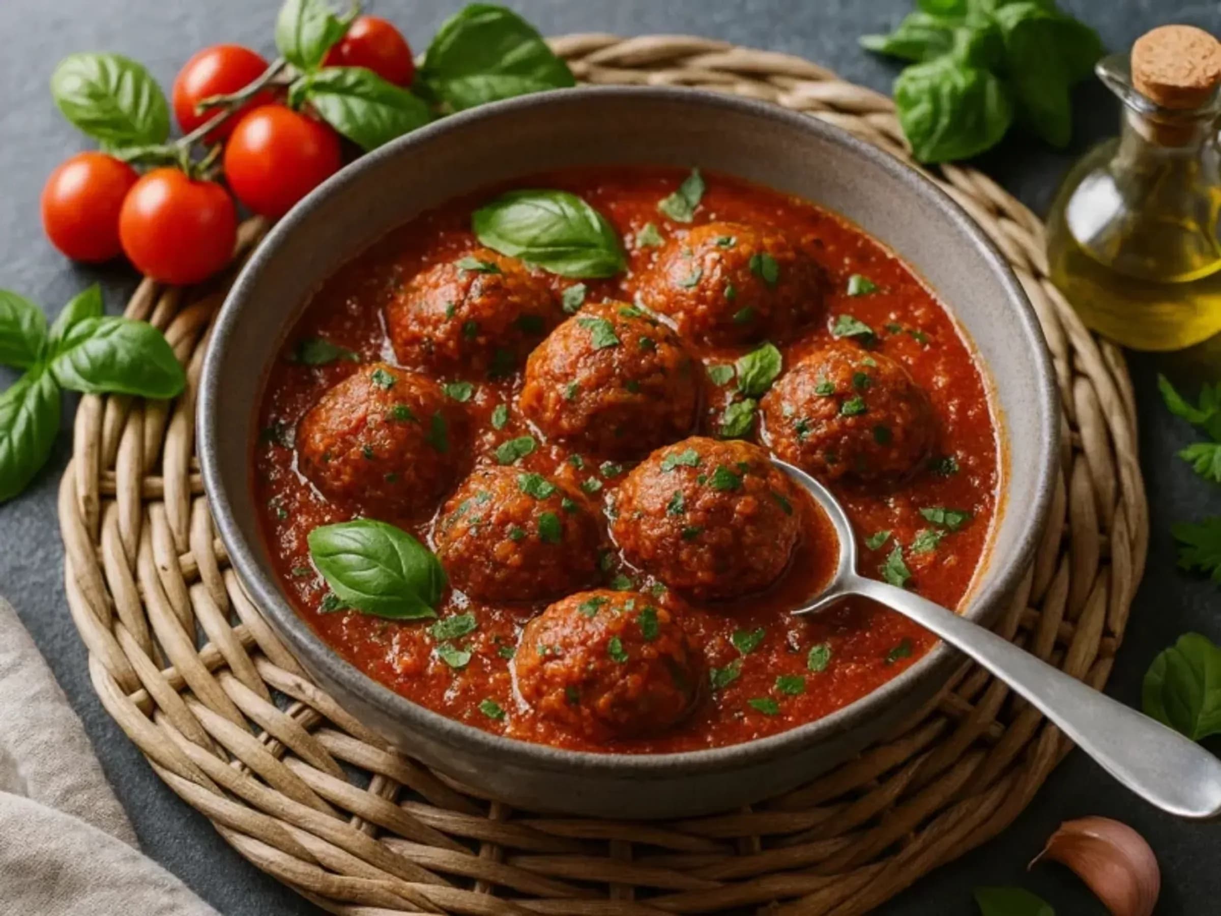 Hackbälle in Tomatensoße