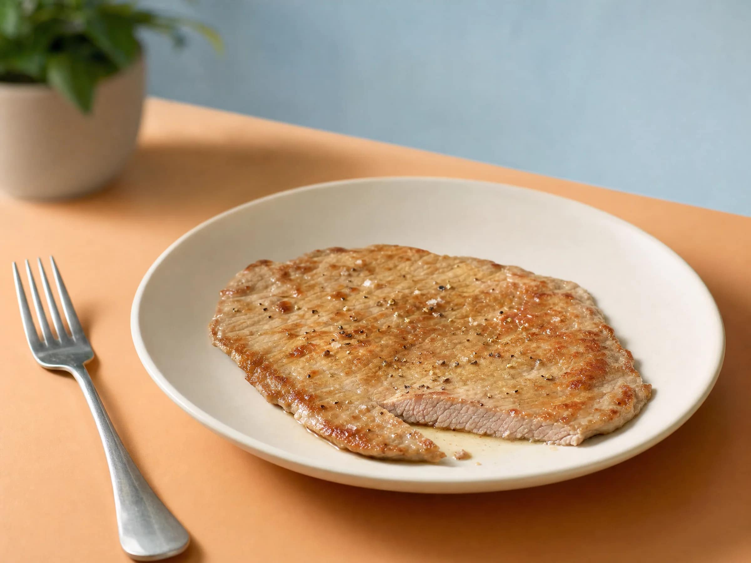 Kalbsschnitzel natur aus der Pfanne