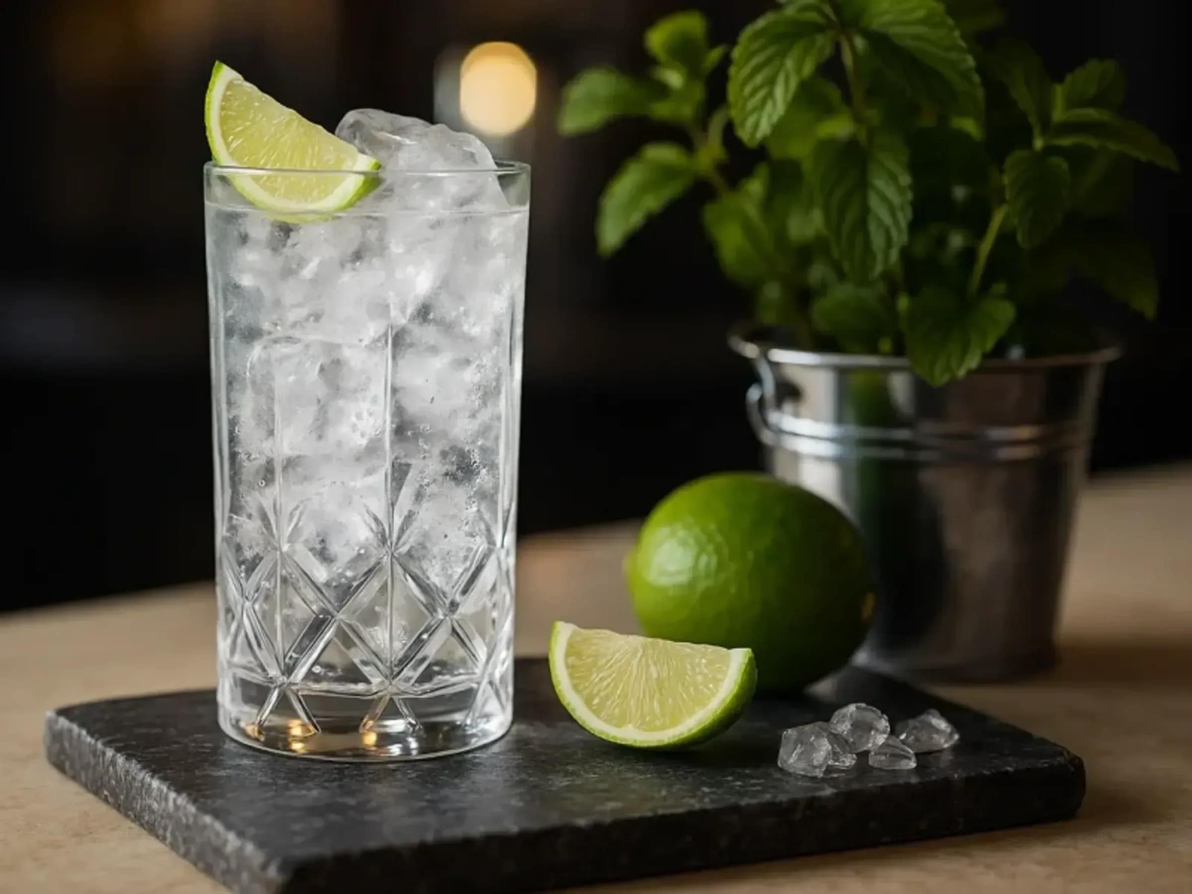 Klassischer Gin Tonic mit Limette