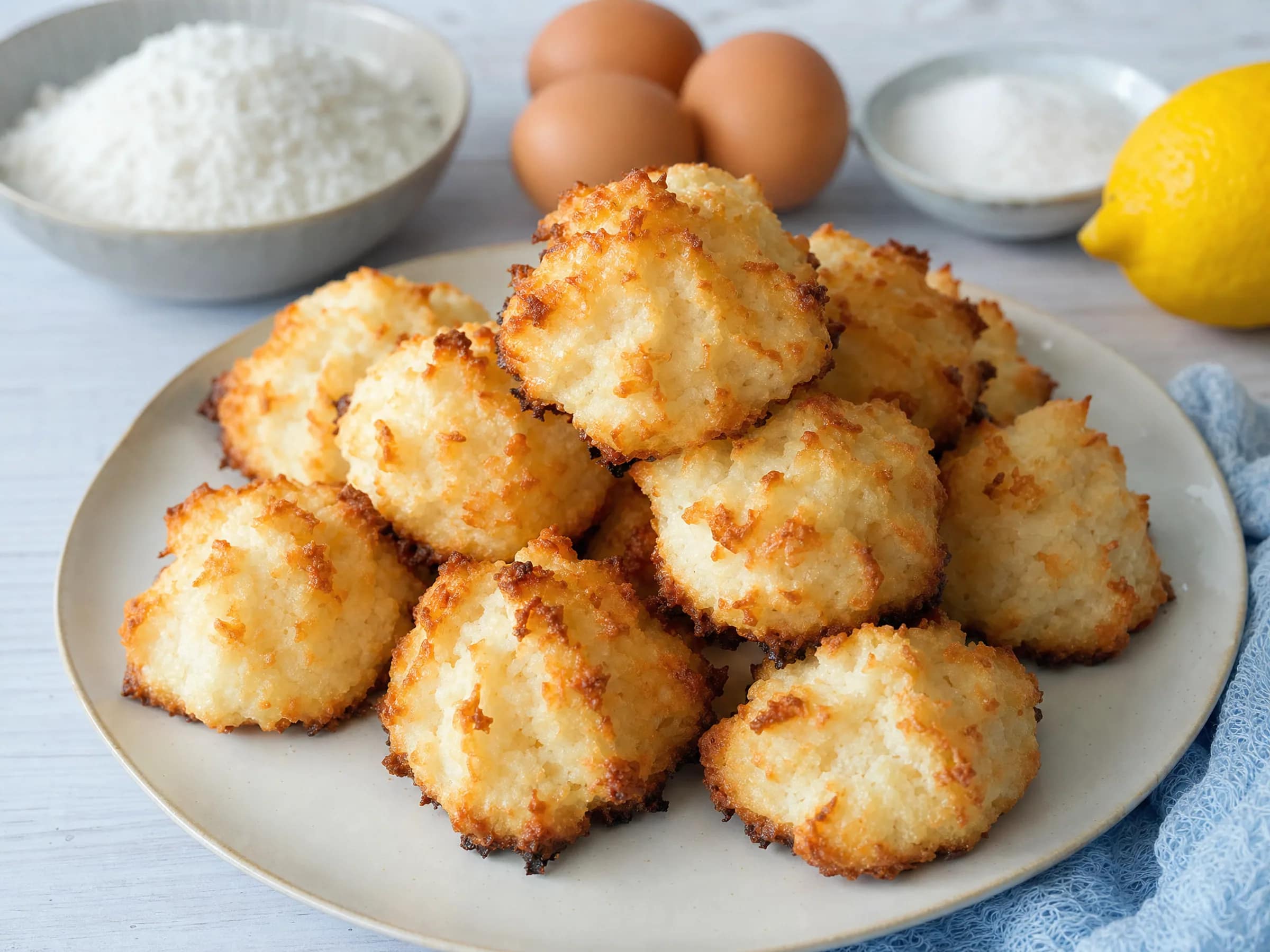 Kokosmakronen ohne Oblaten mit weichem Kern