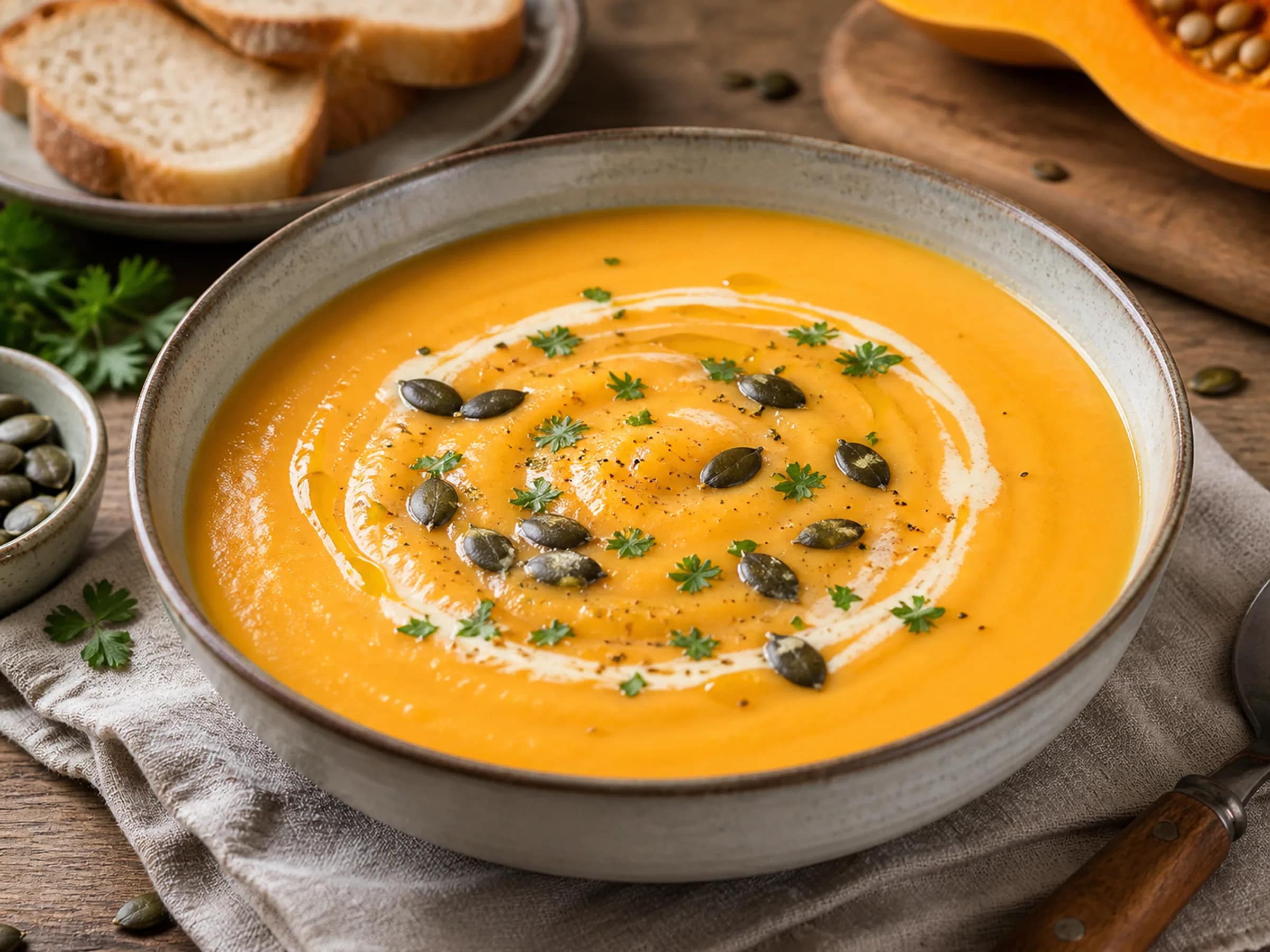 Kürbis-Kartoffel-Suppe mit Hokkaido