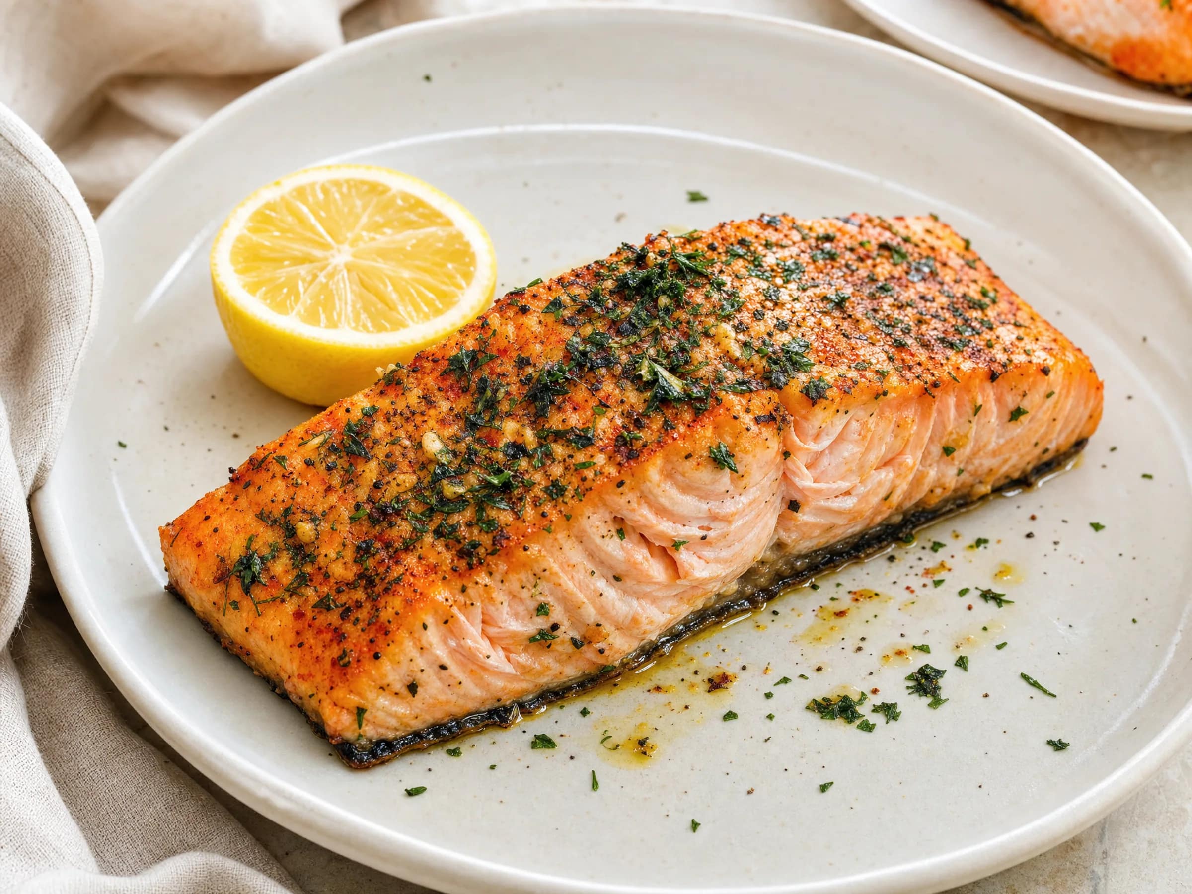 Lachs im Airfryer mit Zitrone und Kräutern