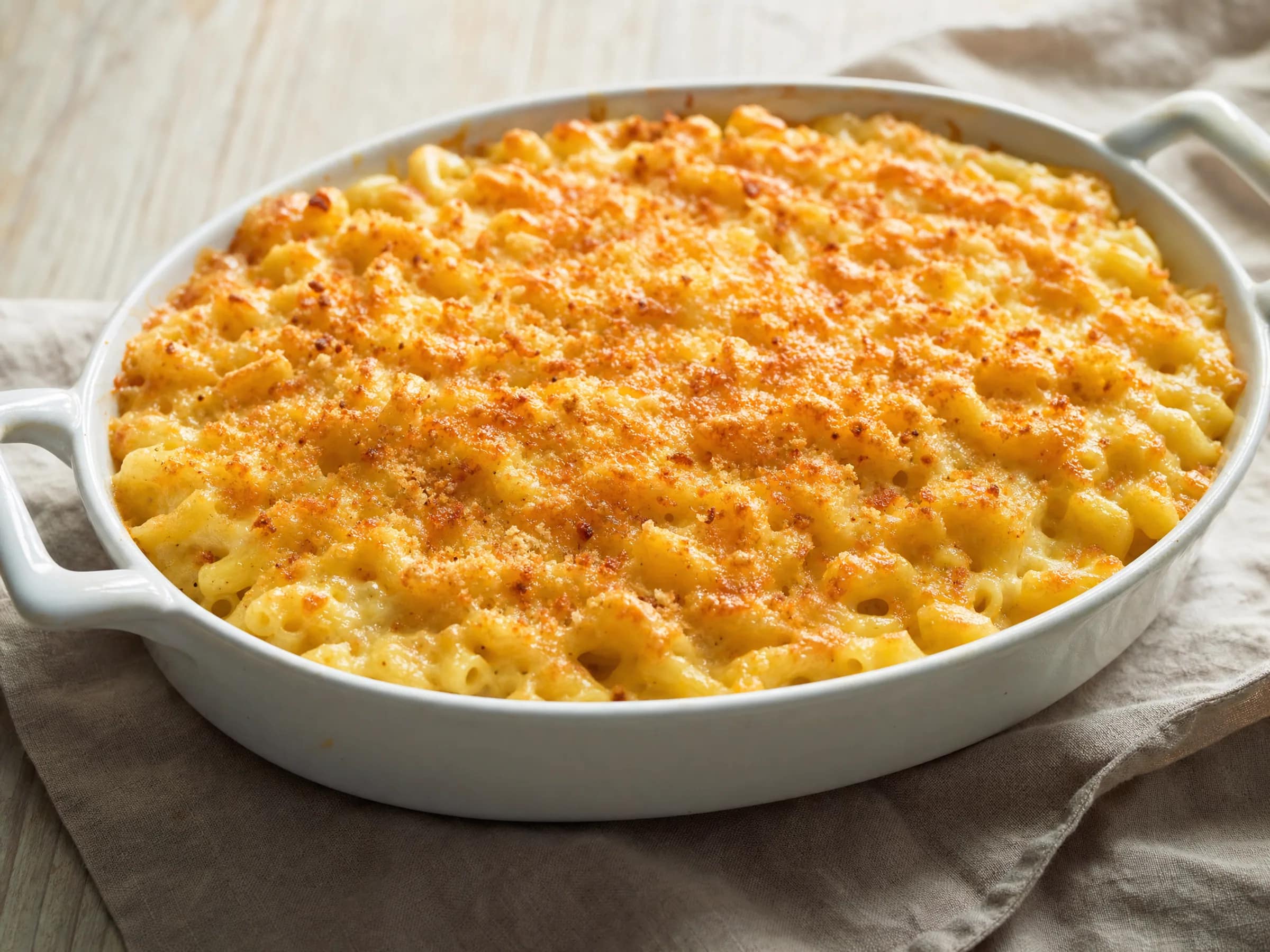 Makkaroni-Auflauf mit Käsesauce und Bröselkruste