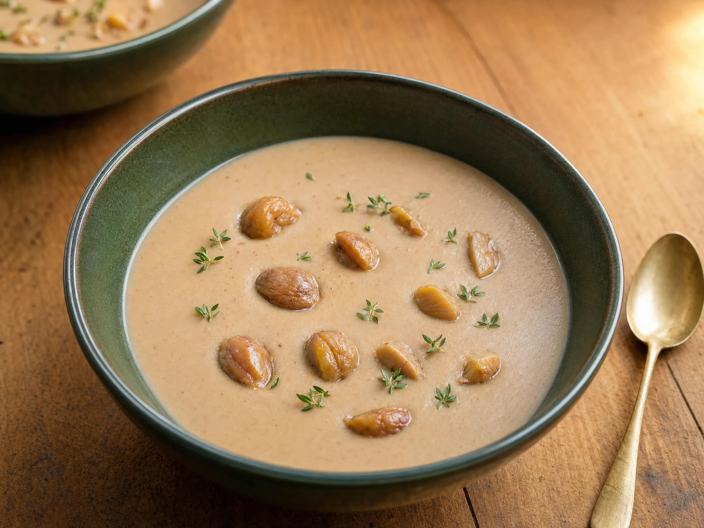 Maronensuppe mit Sahne und Thymian