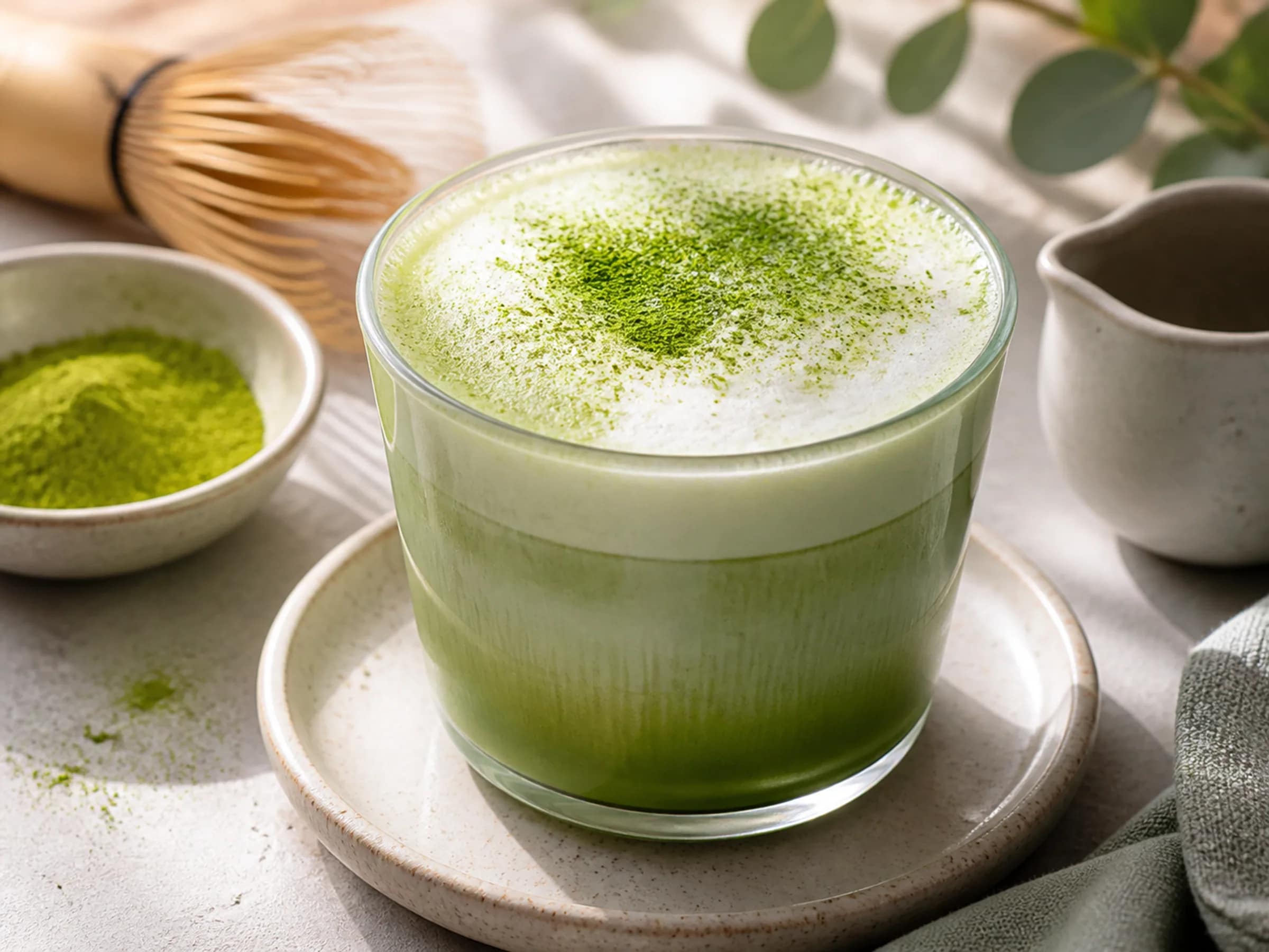 Matcha Latte mit Haferdrink – klümpchenfrei