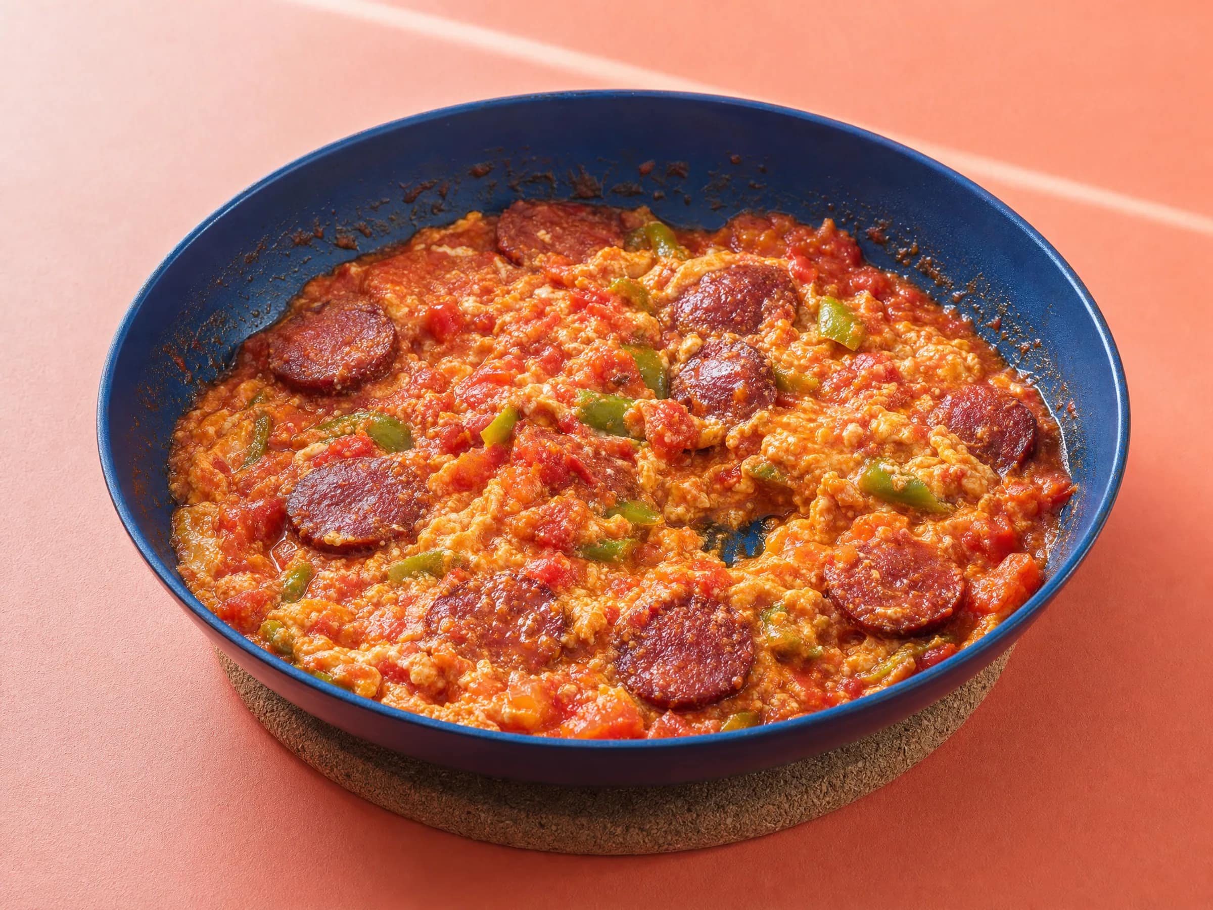 Menemen mit Sucuk – türkische Eierpfanne