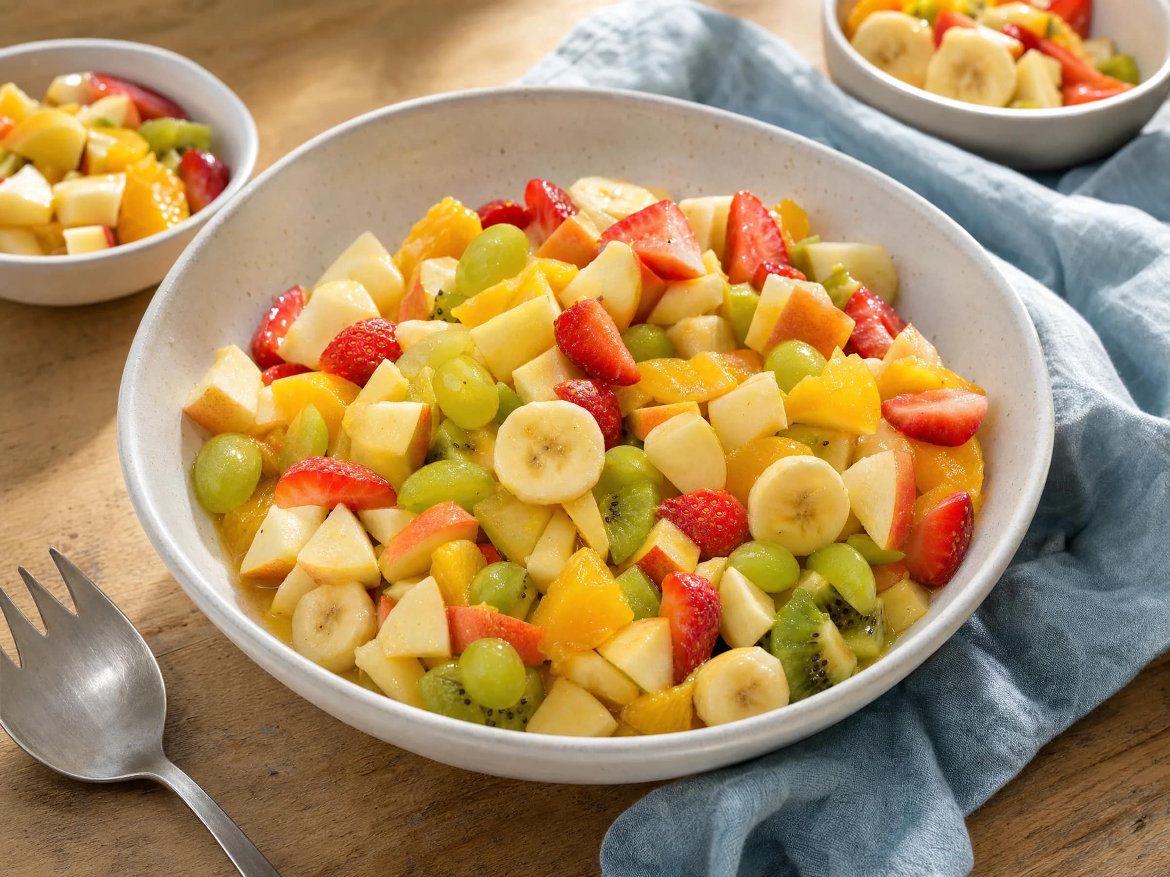 Obstsalat mit Orangen-Zitronen-Dressing