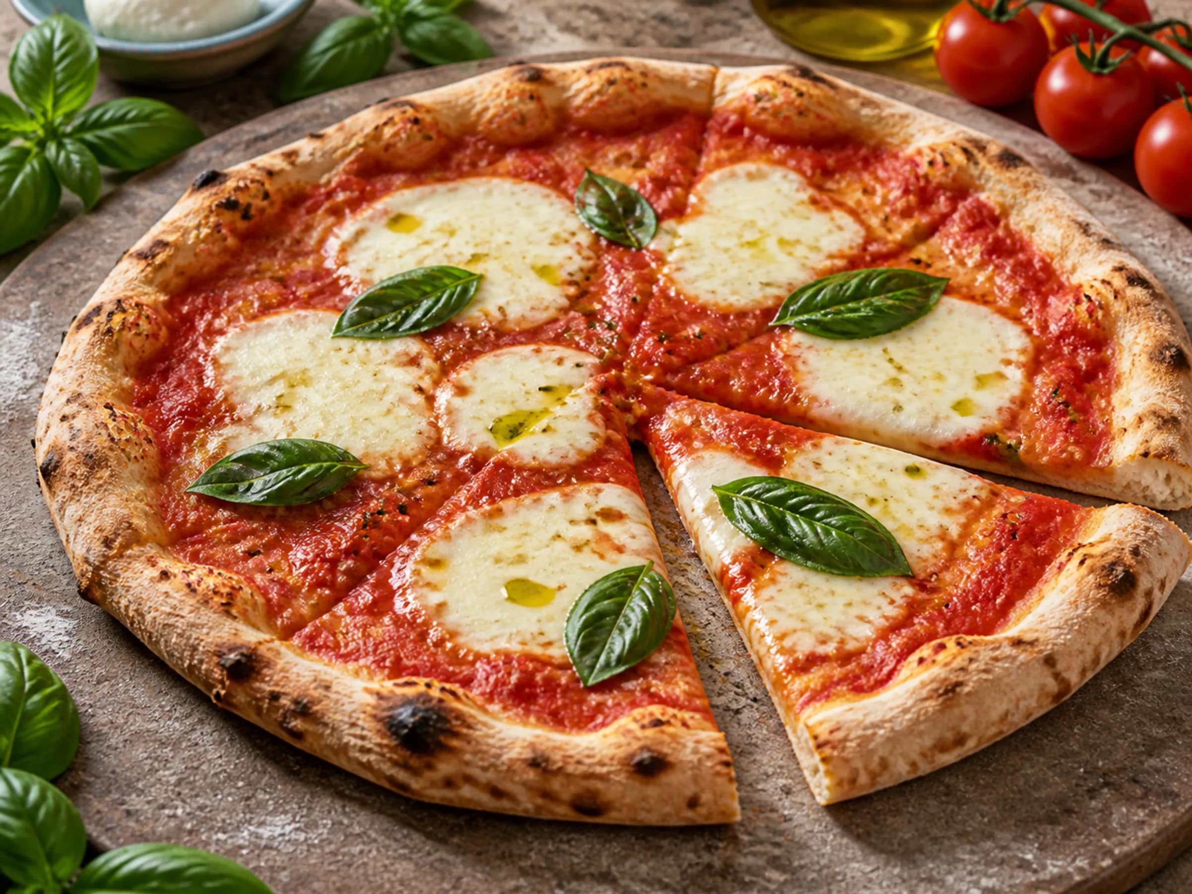 Pizza Margherita aus dem Backofen