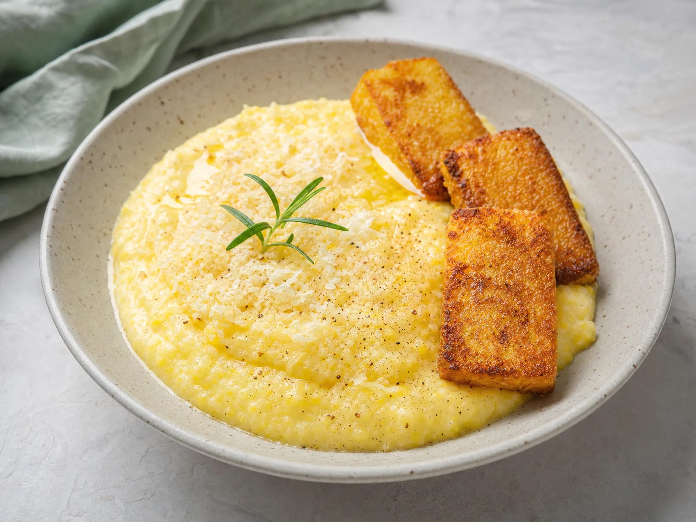 Polenta kochen und Polentaschnitten braten