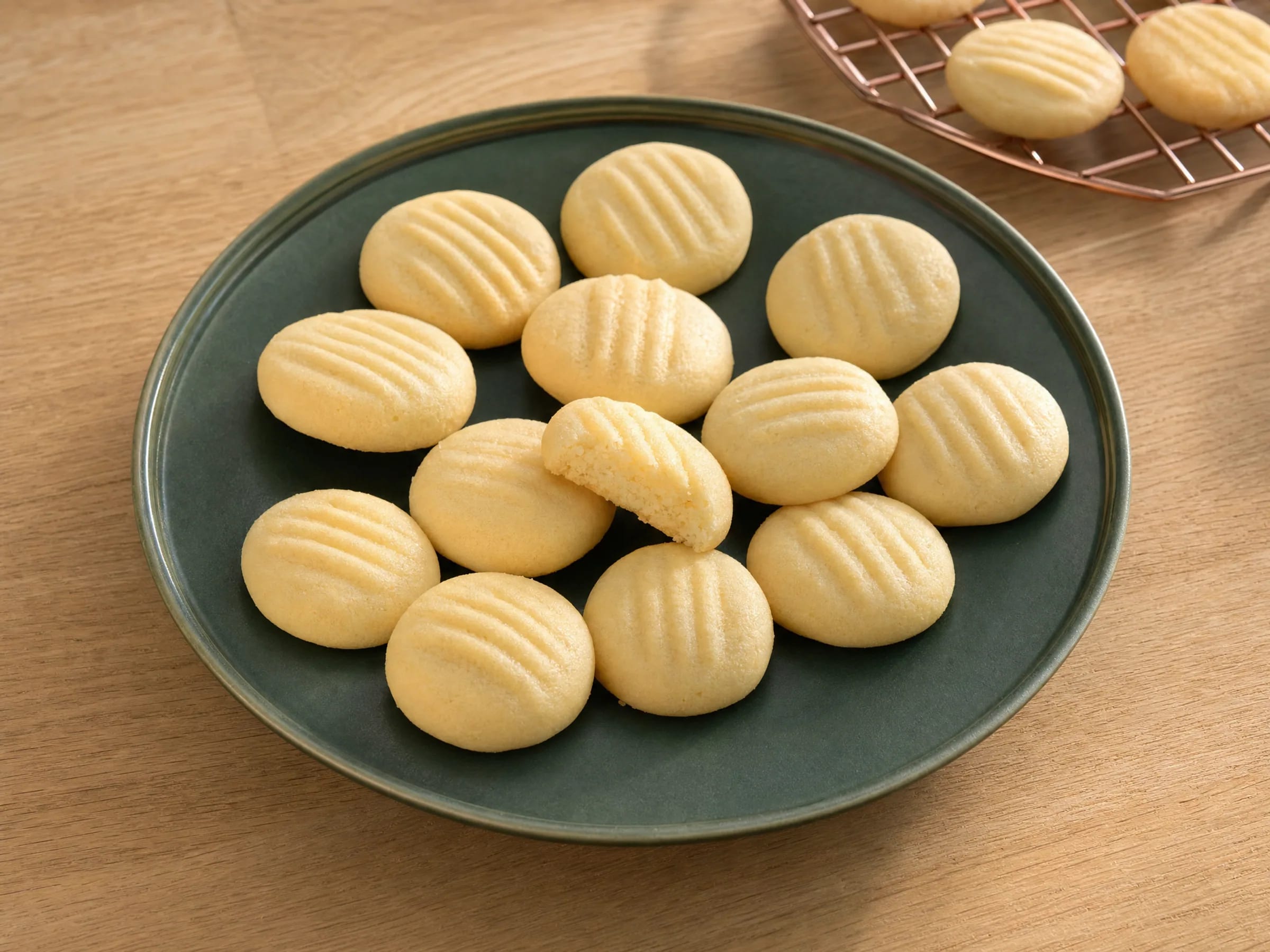 Puddingplätzchen mit Vanille ohne Ausstechen Rezeptfoto Puddingplätzchen mit Vanille ohne Ausstechen fertig angerichtet