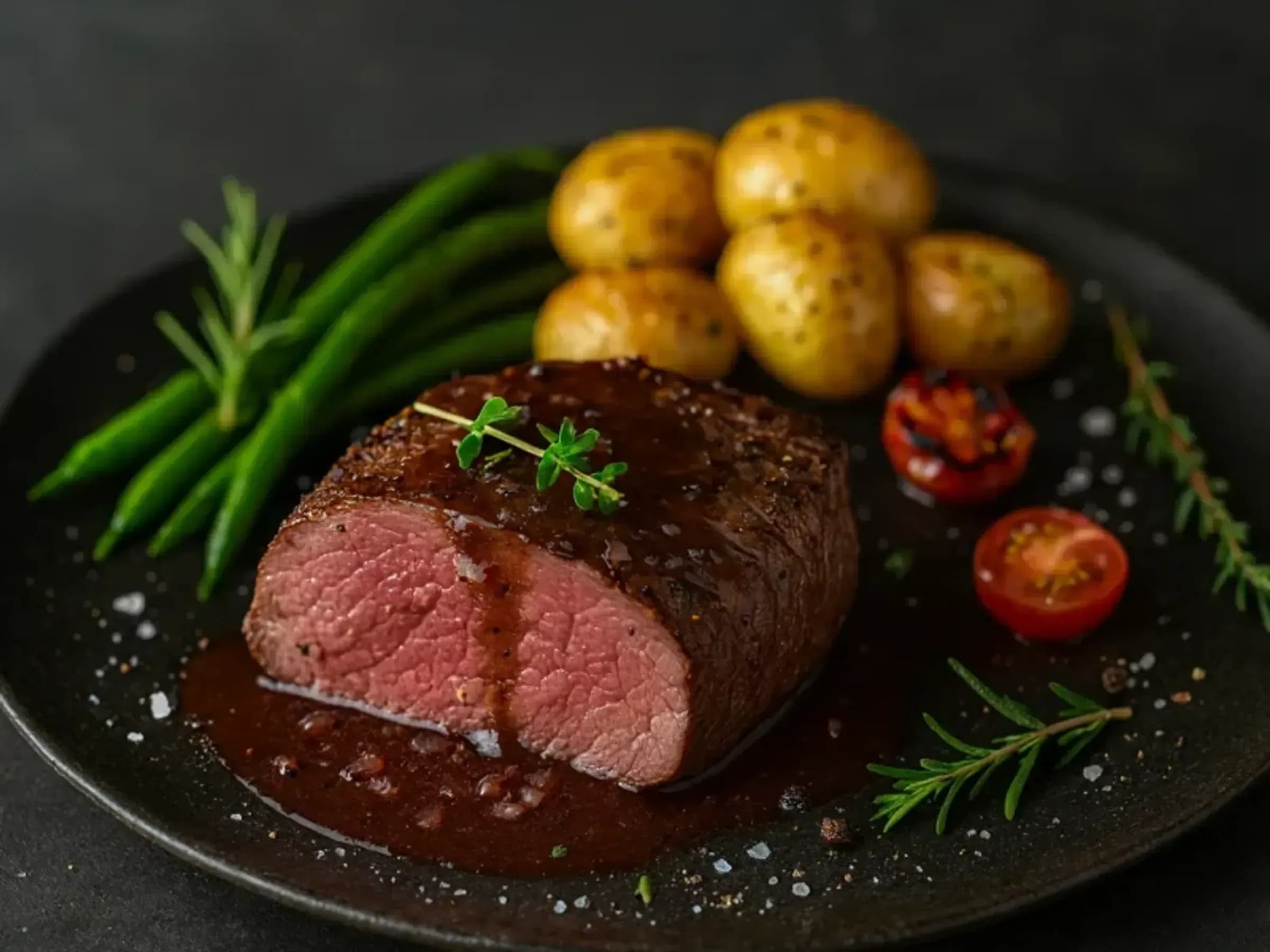 Roastbeef mit Sauce & Kräuterkruste