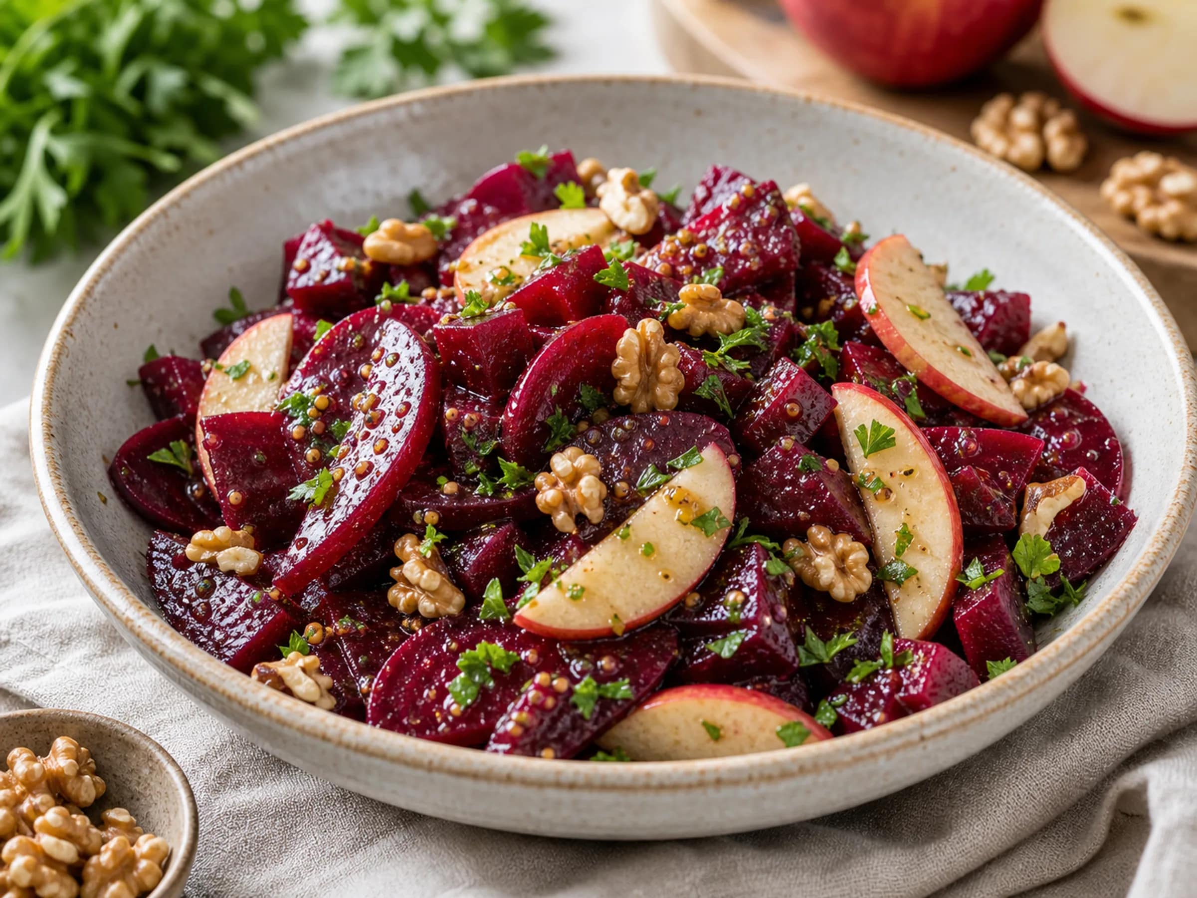 Rote-Bete-Salat mit Apfel und Walnüssen