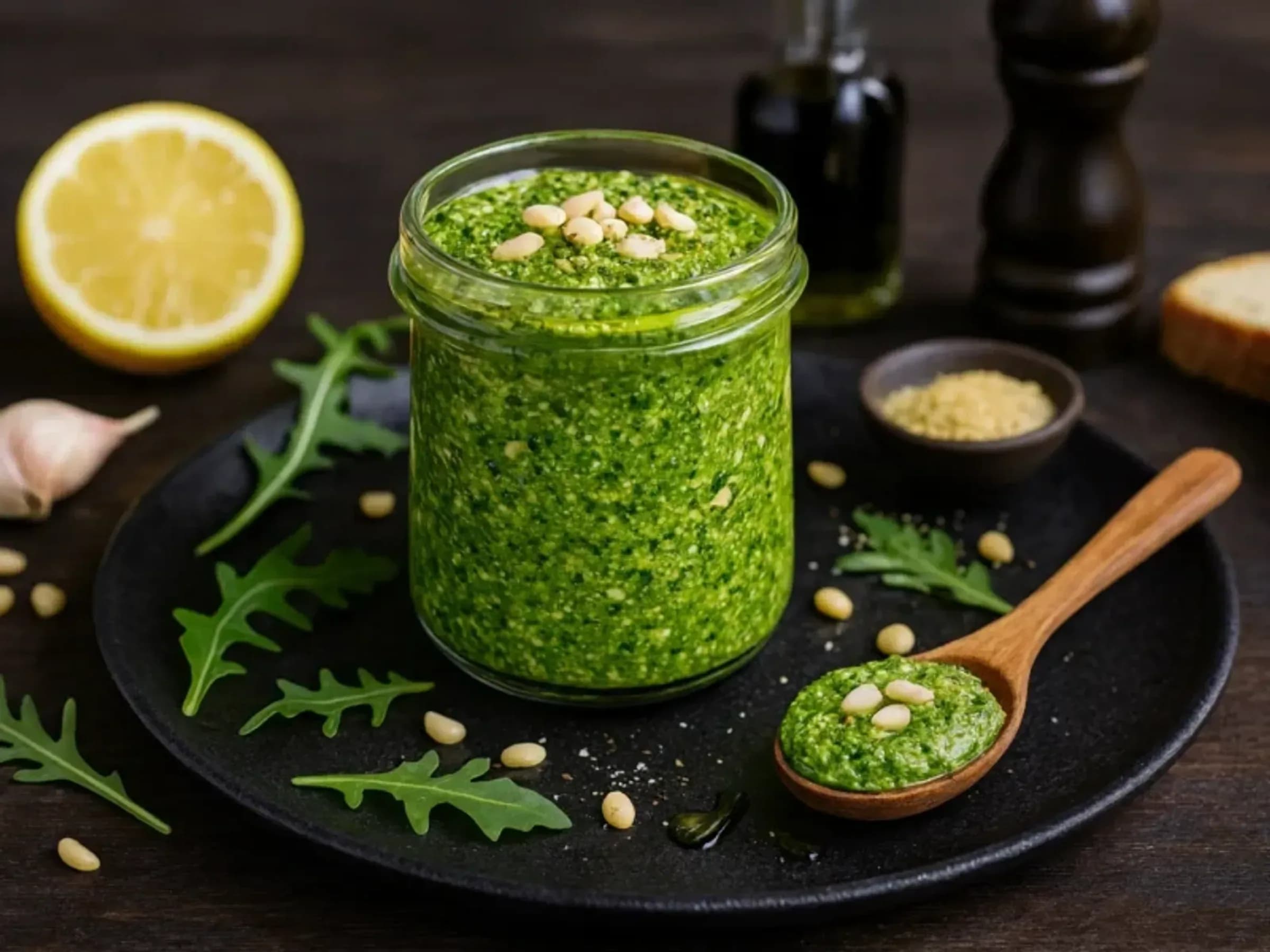 Veganes Rucola-Pesto mit Pinienkernen