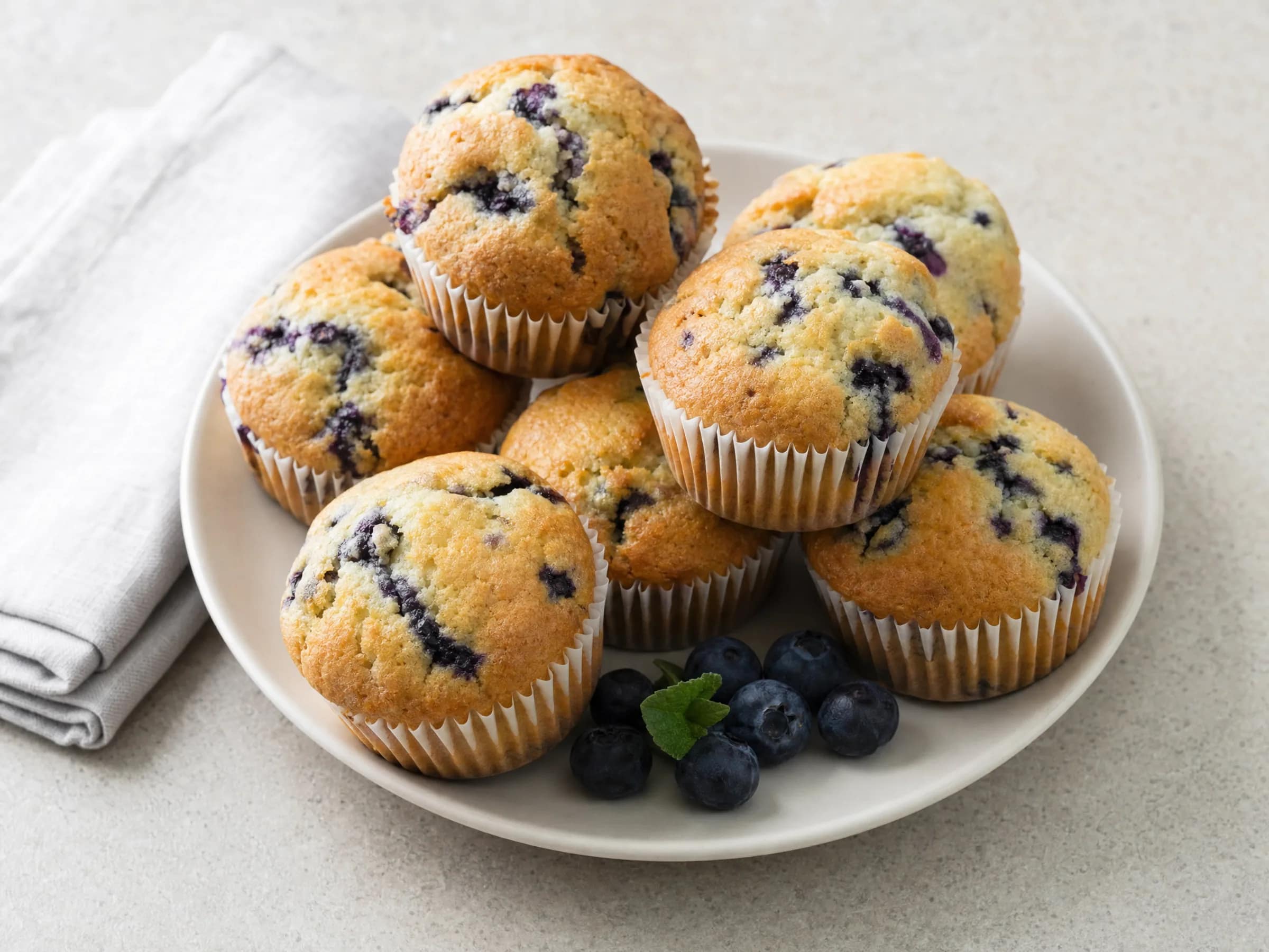 Saftige Blaubeermuffins mit Joghurt – ohne Absinken