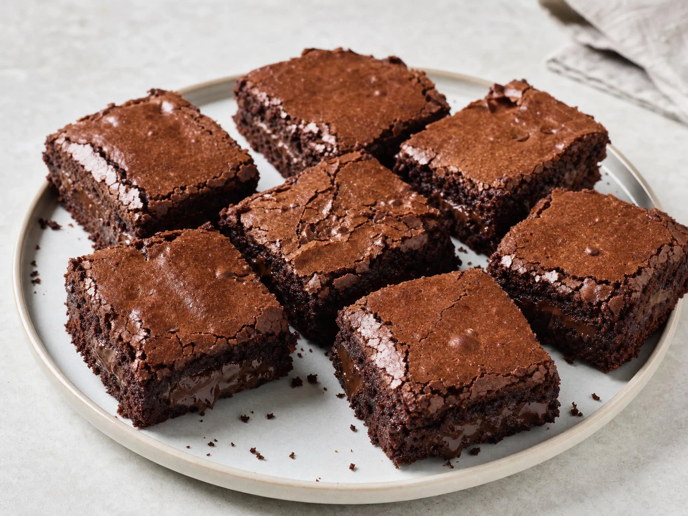 Brownies mit Fudge-Mitte und glänzender Kruste
