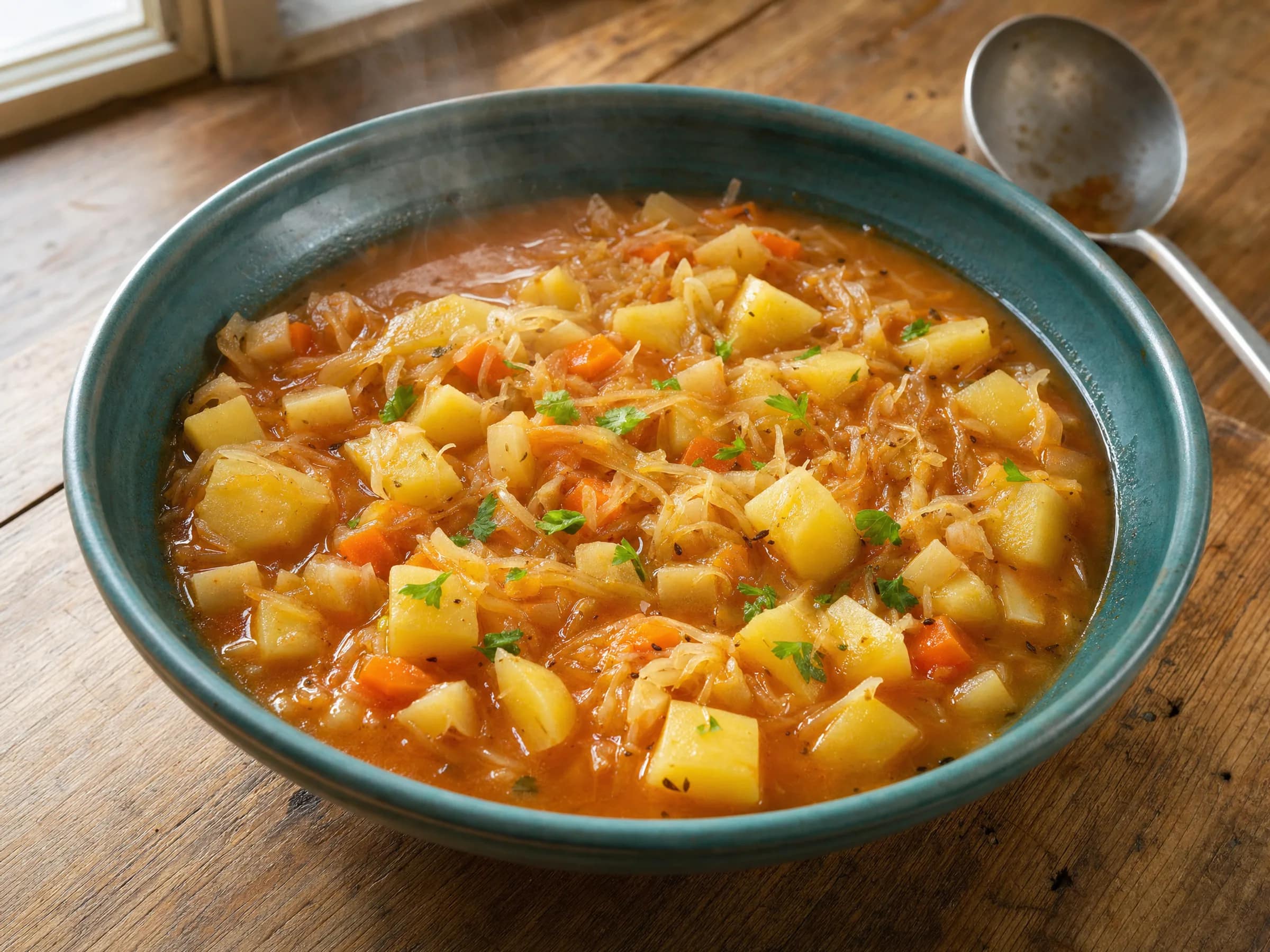 Sauerkrautsuppe mit Kartoffeln
