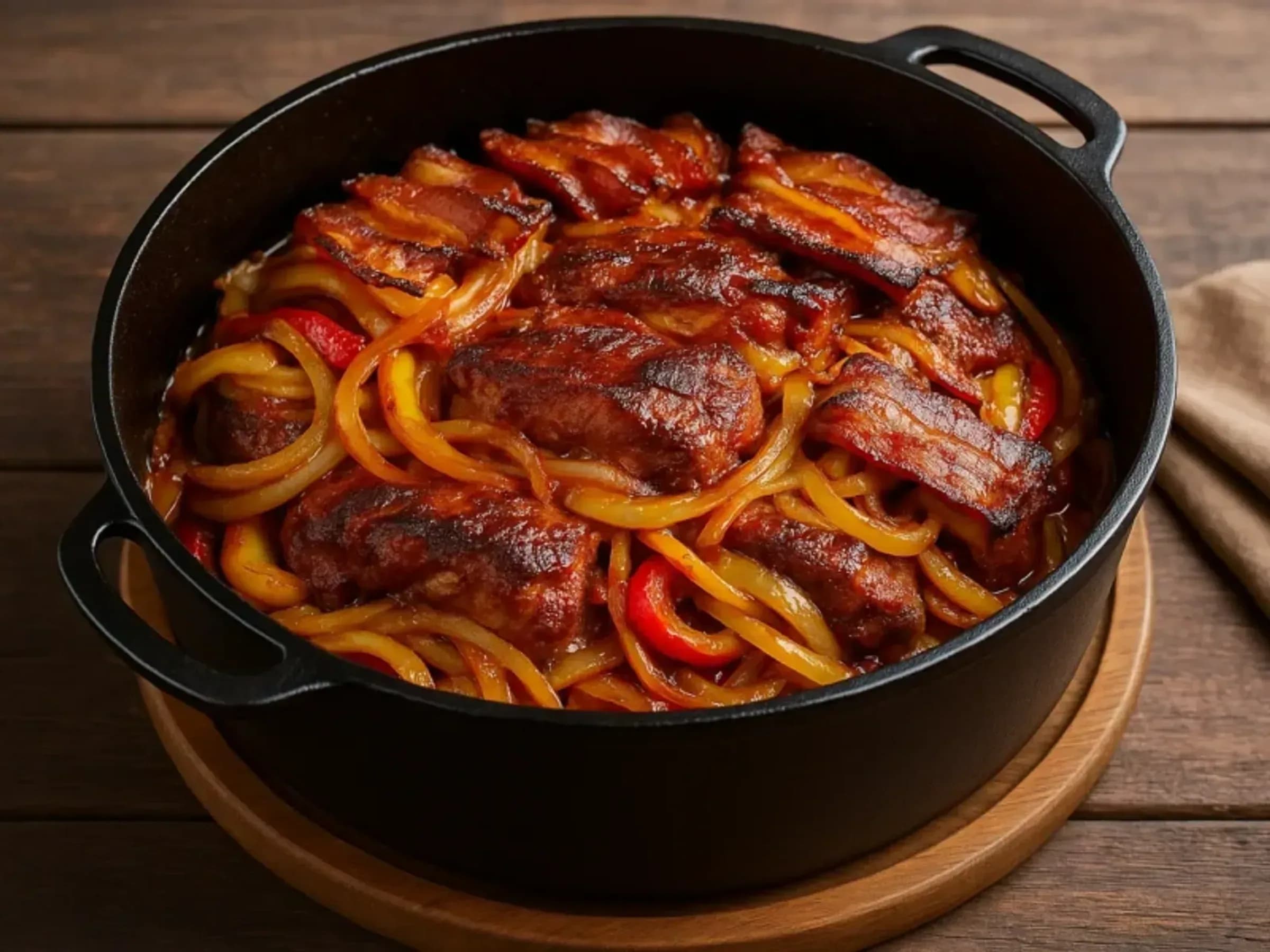 Schichtfleisch aus dem Dutch Oven