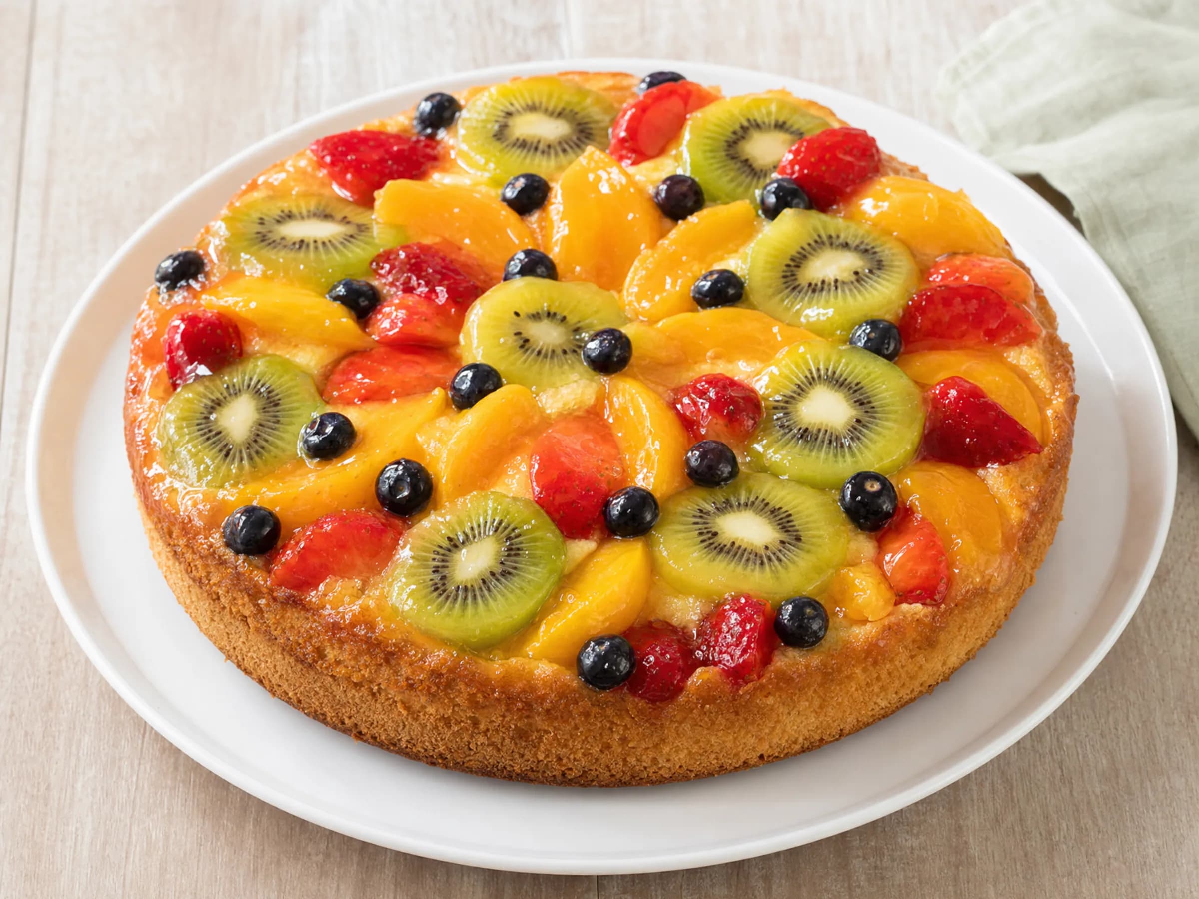 Tortenboden für Obstkuchen aus Rührteig Rezeptfoto Tortenboden für Obstkuchen aus Rührteig fertig angerichtet