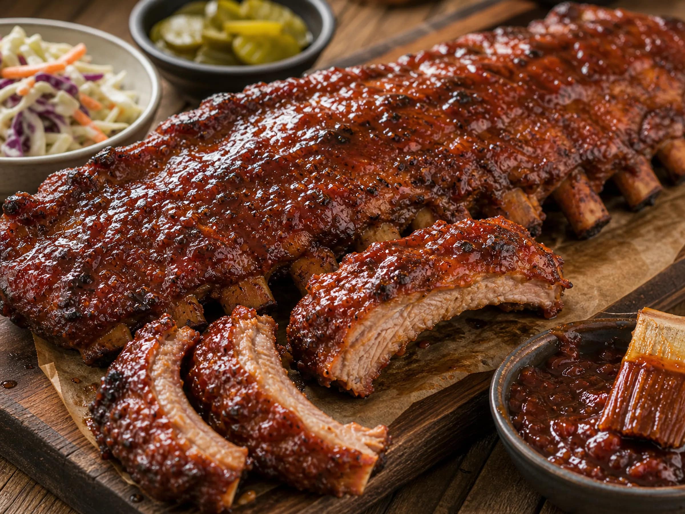 BBQ-Spareribs vom Grill mit klebriger Glasur