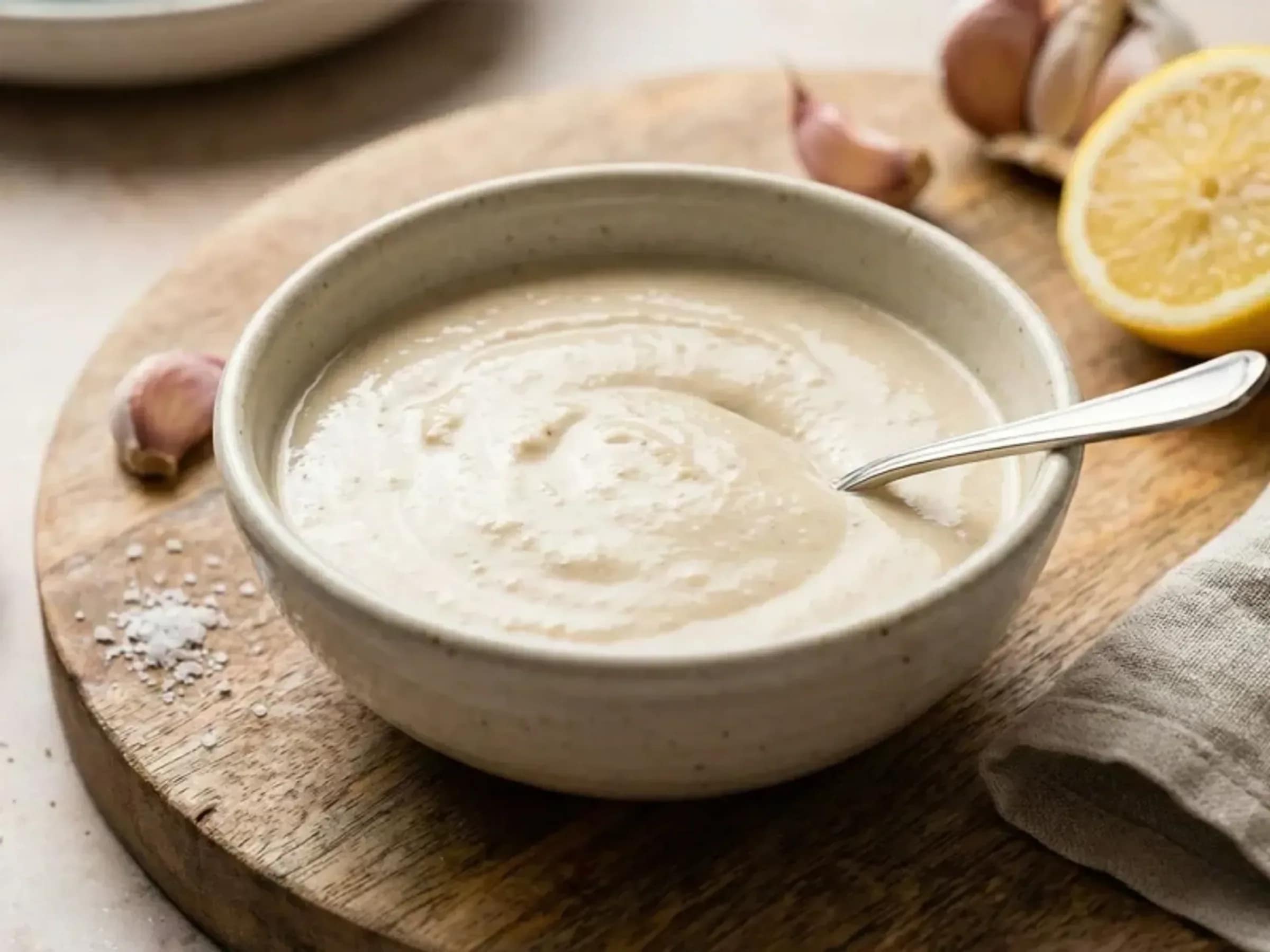 Tahini-Bowl-Dressing mit Zitrone und Ingwer