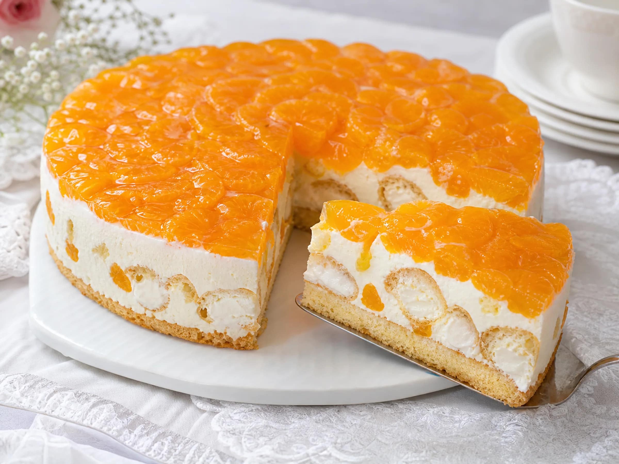Windbeuteltorte mit Mandarinen nach Landfrauen-Art