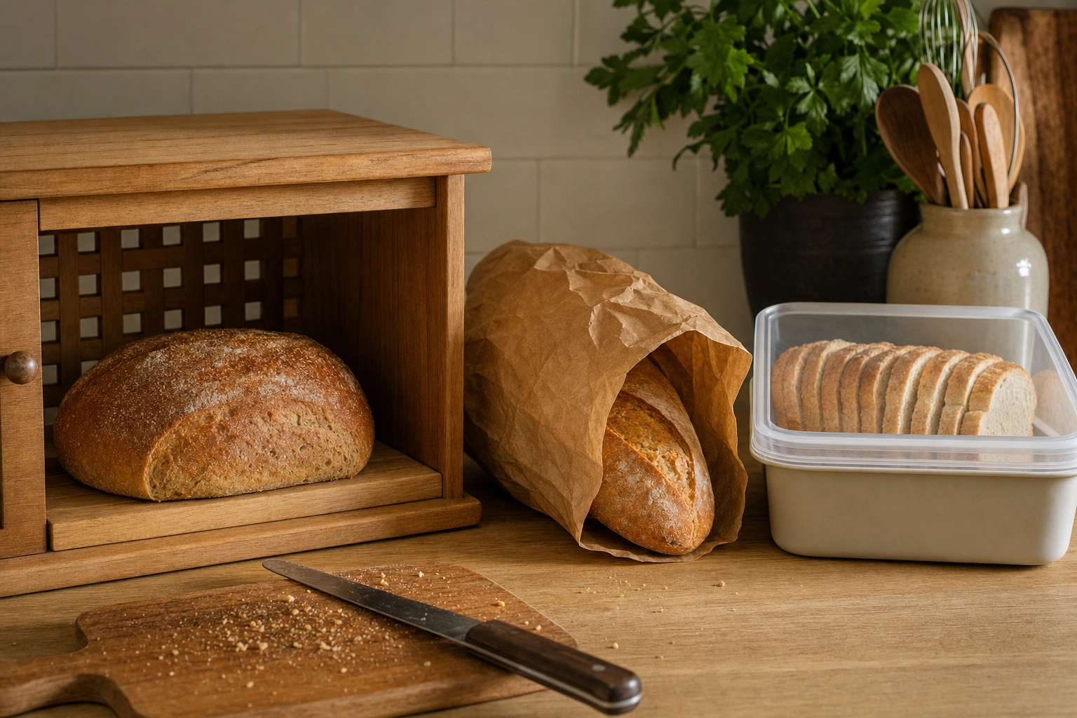 Realistische Bildanleitung zu „Brot aufbewahren: länger saftig, ohne Schimmel“
