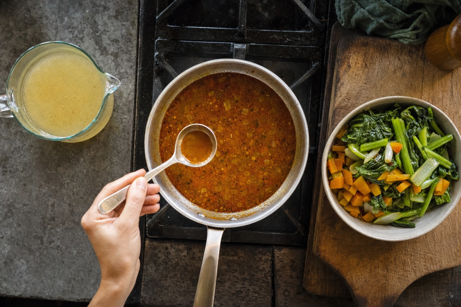 Realistische Bildanleitung zu „Versalzenes Essen retten, ohne den Geschmack zu verwässern“