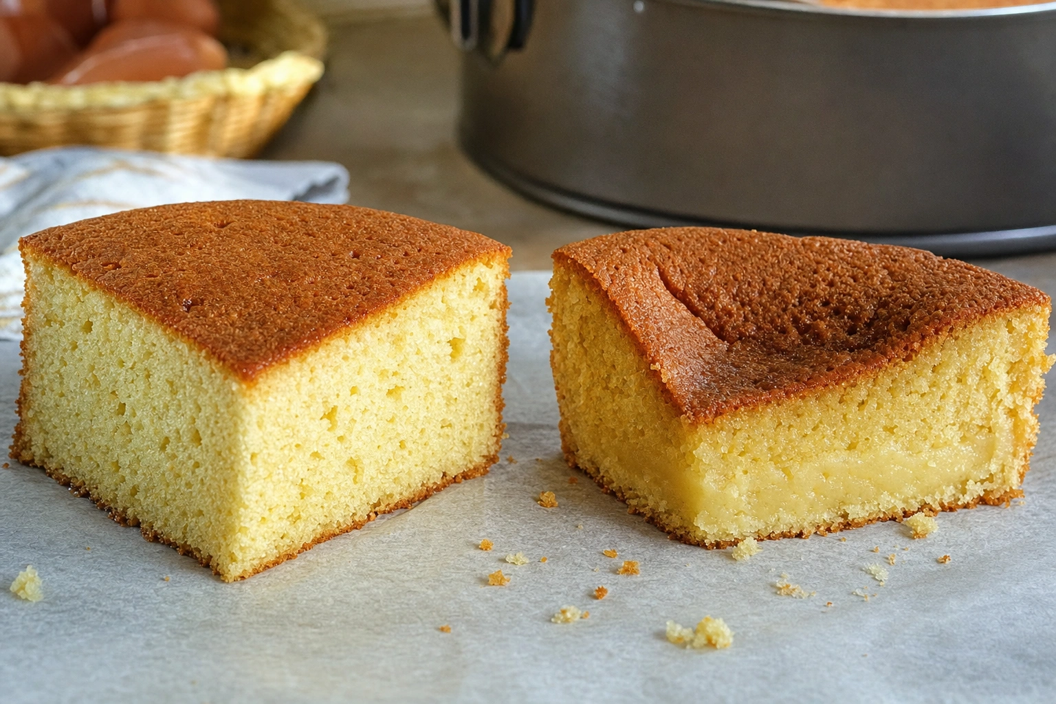 Realistische Bildanleitung zu „Kuchen fällt beim Abkühlen zusammen: Ursache erkennen“